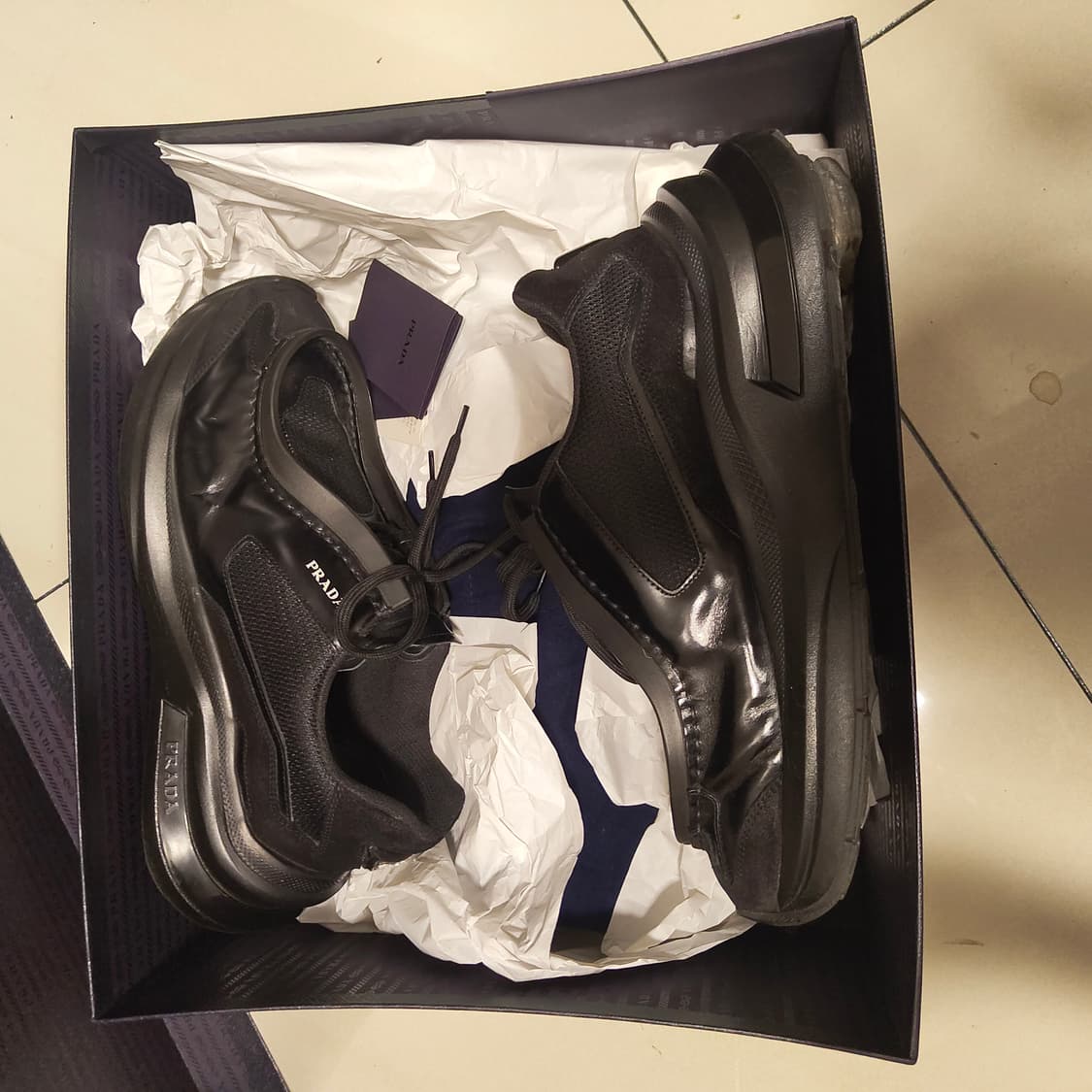 프라다 바이크 브러시드 레더 스니커즈 9.5 상품이미지8