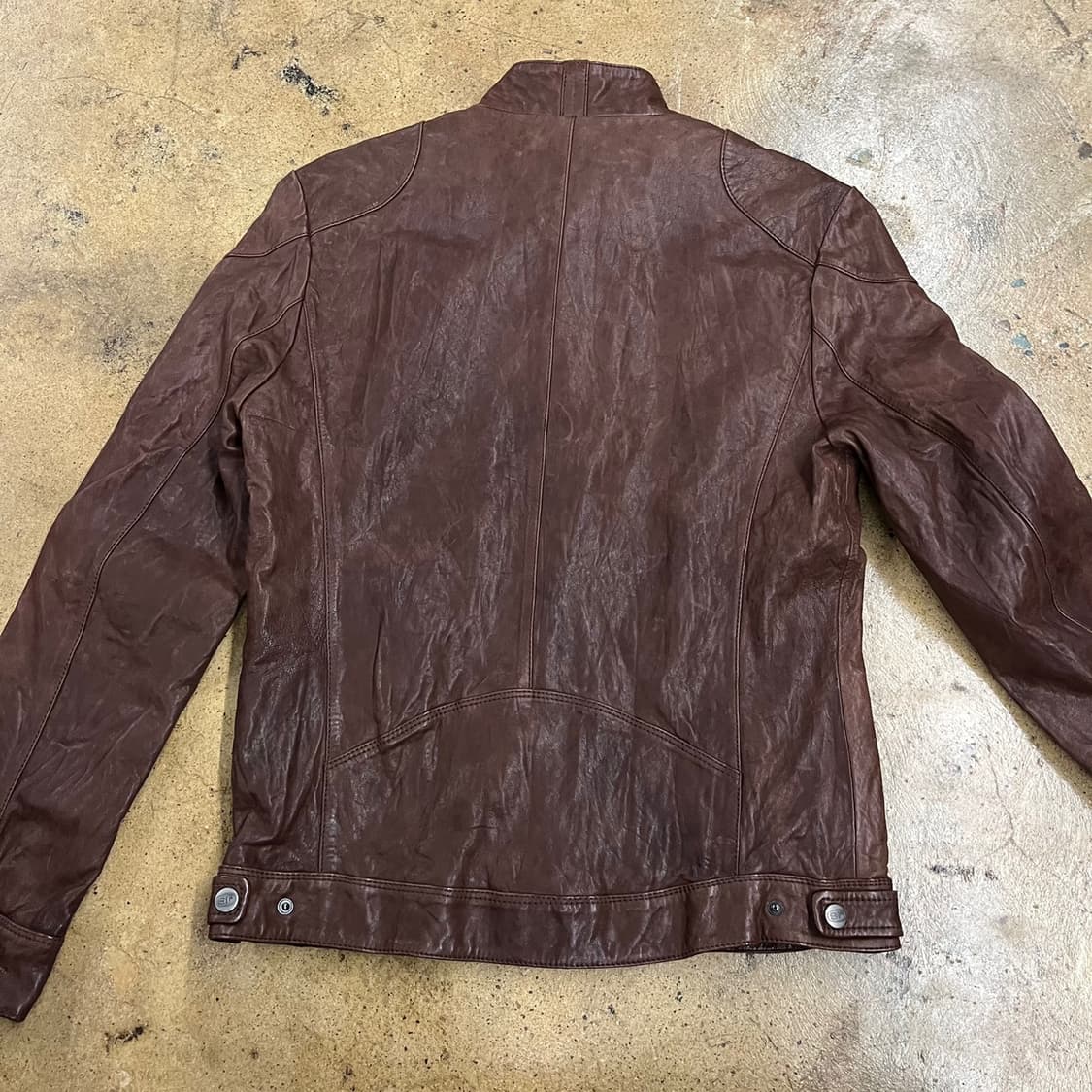 [정품/95] 시리즈 브라운 가죽 자켓 라이더 스타일 b10 상품이미지4