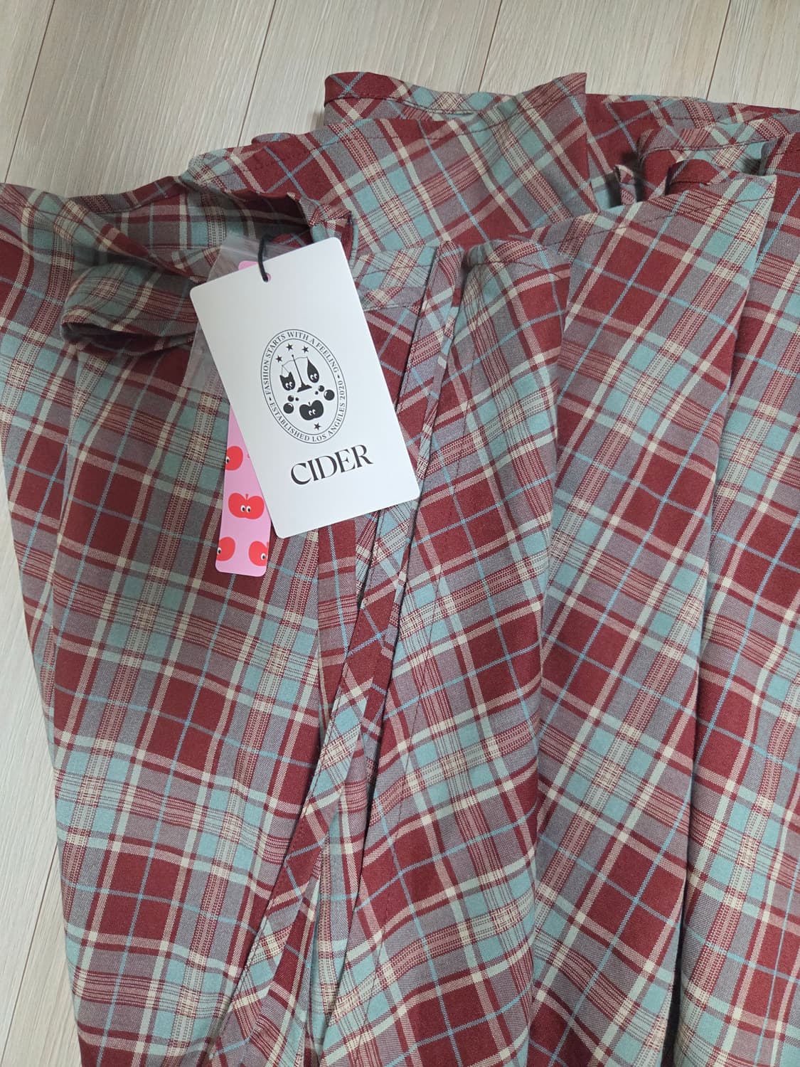 Tartan Lettuce Trim Knotted Midi Skirt 상품이미지6