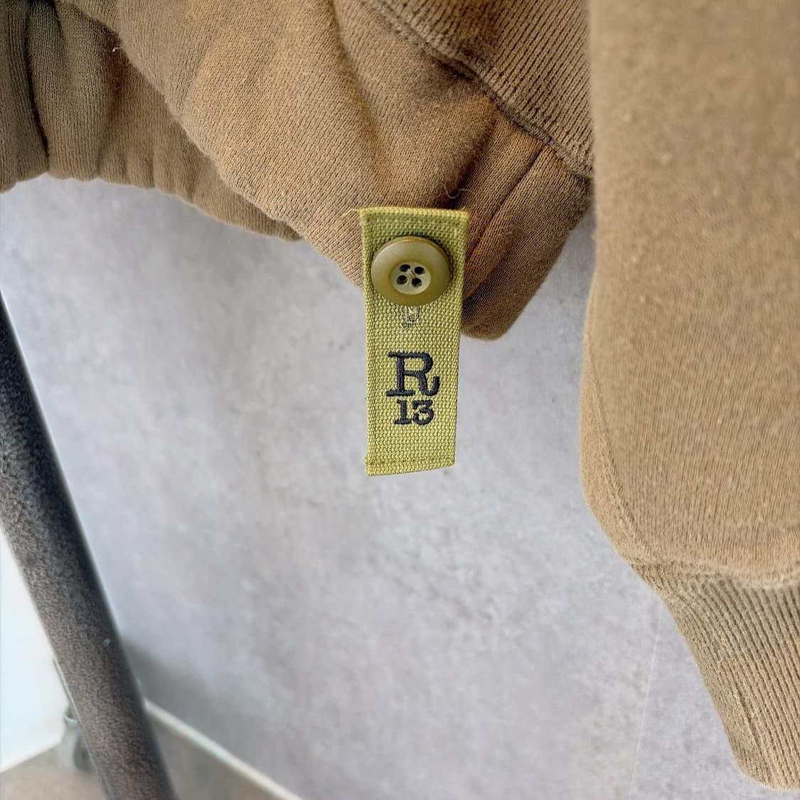 (정품/새상품) R13 알써틴 남성 올리브 오버사이즈 거셋 후드 상품이미지3