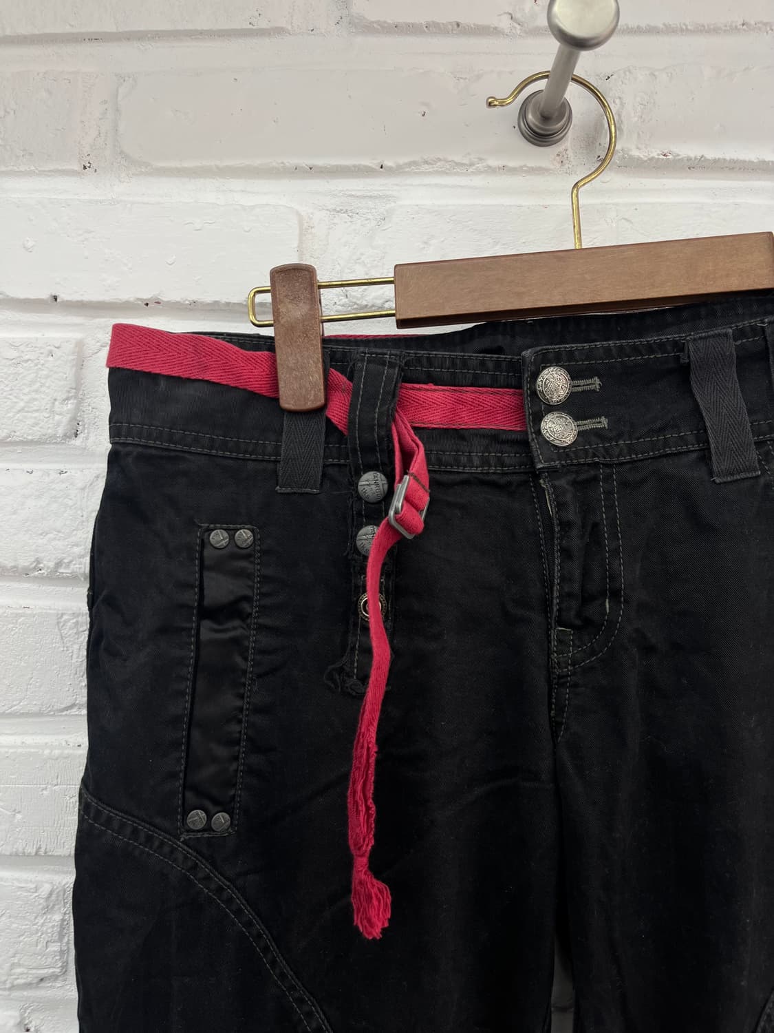 블랙 로우웨스트 카고팬츠 상품이미지1