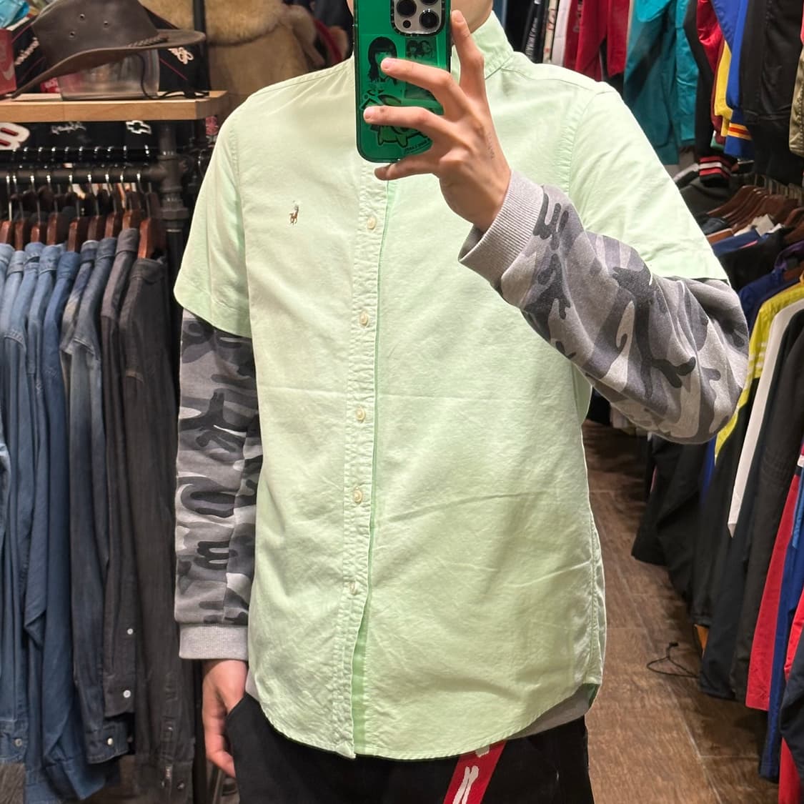 [HI] 폴로 랄프로렌 반팔셔츠 그린  상품이미지3