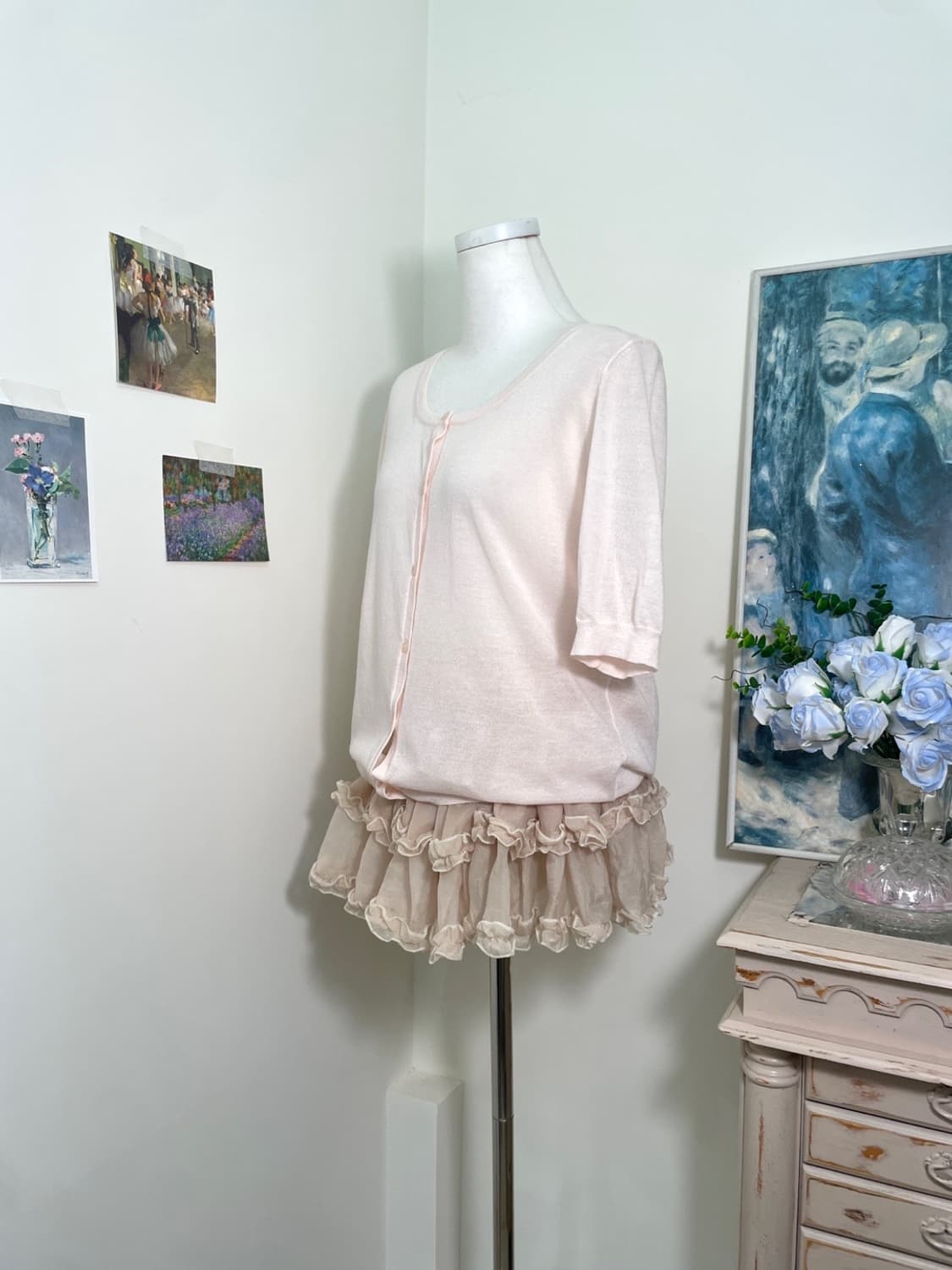 sheer pink half summer cardigan 상품이미지2