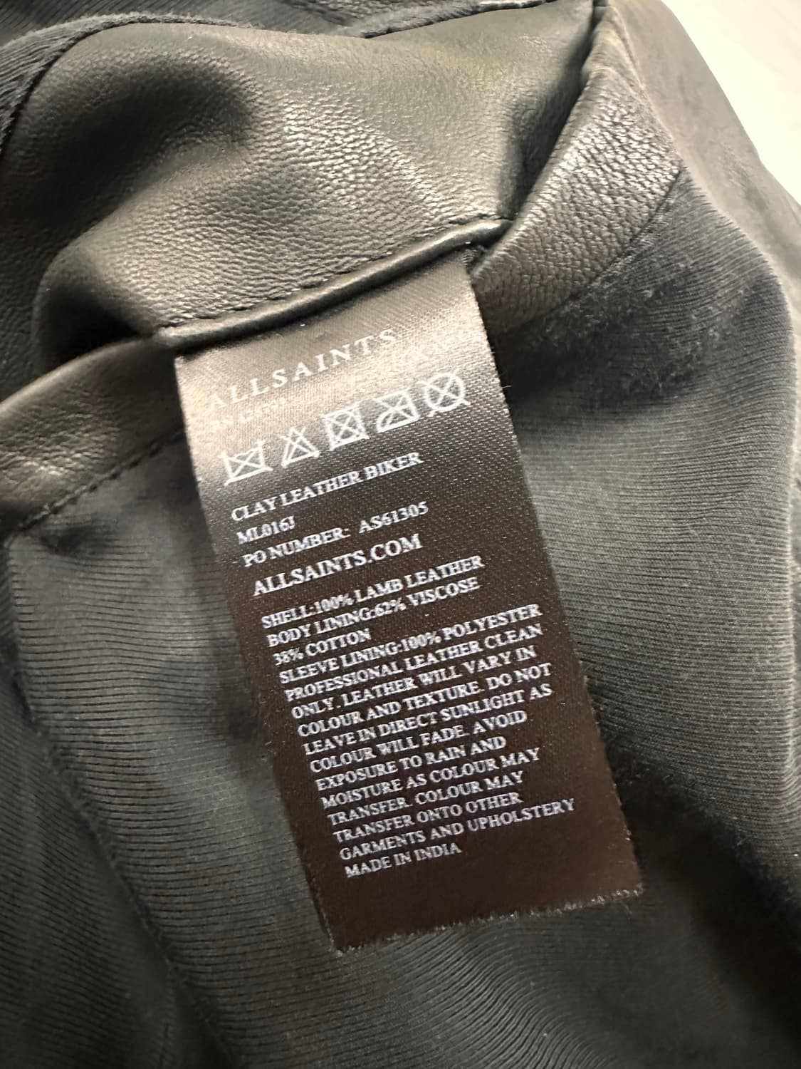 (L)올세인츠 클레이 리얼램스킨 바이커 자켓 상품이미지9