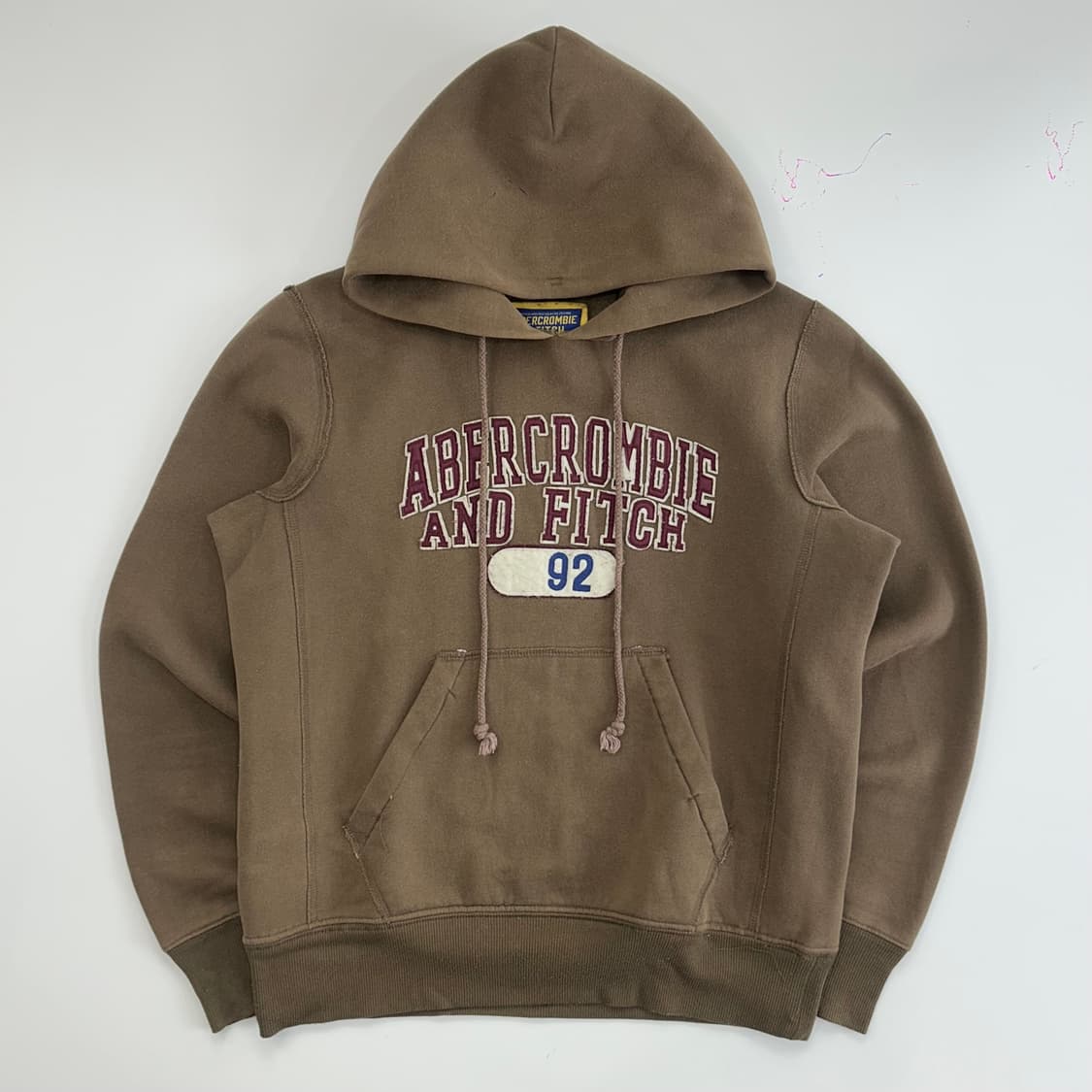 Abercrombie 아베크롬비 스펠아웃로고 브라운 후드티 상품이미지3