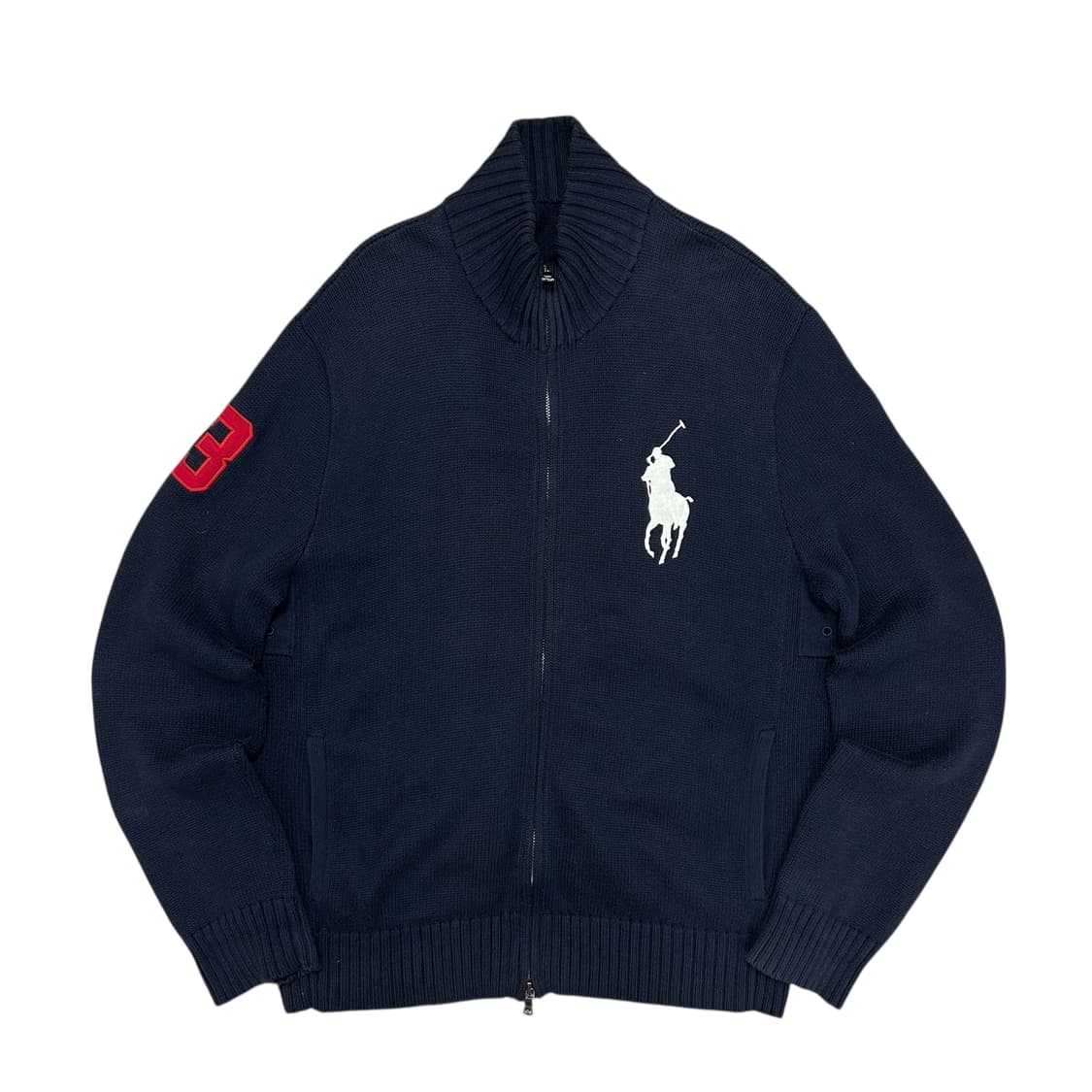 폴로 네이비 빅포니 니트집업 상품이미지1