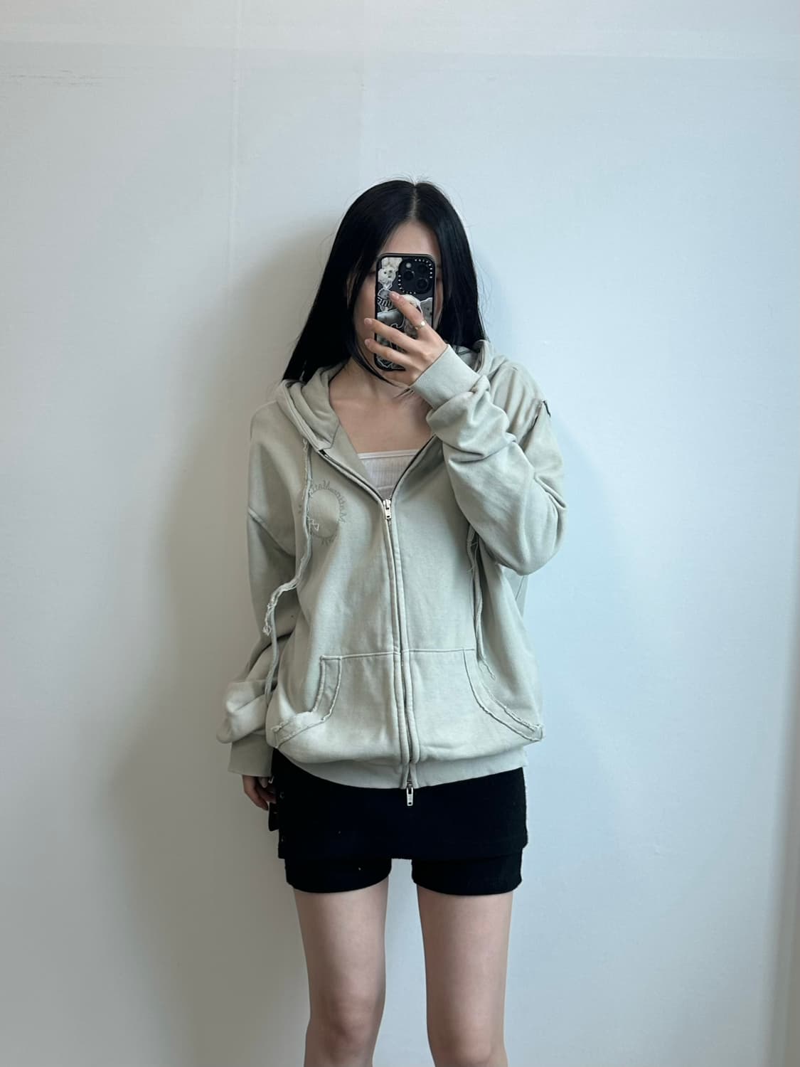 마땡킴 피그먼트 로고 색상 후드집업 상품이미지2