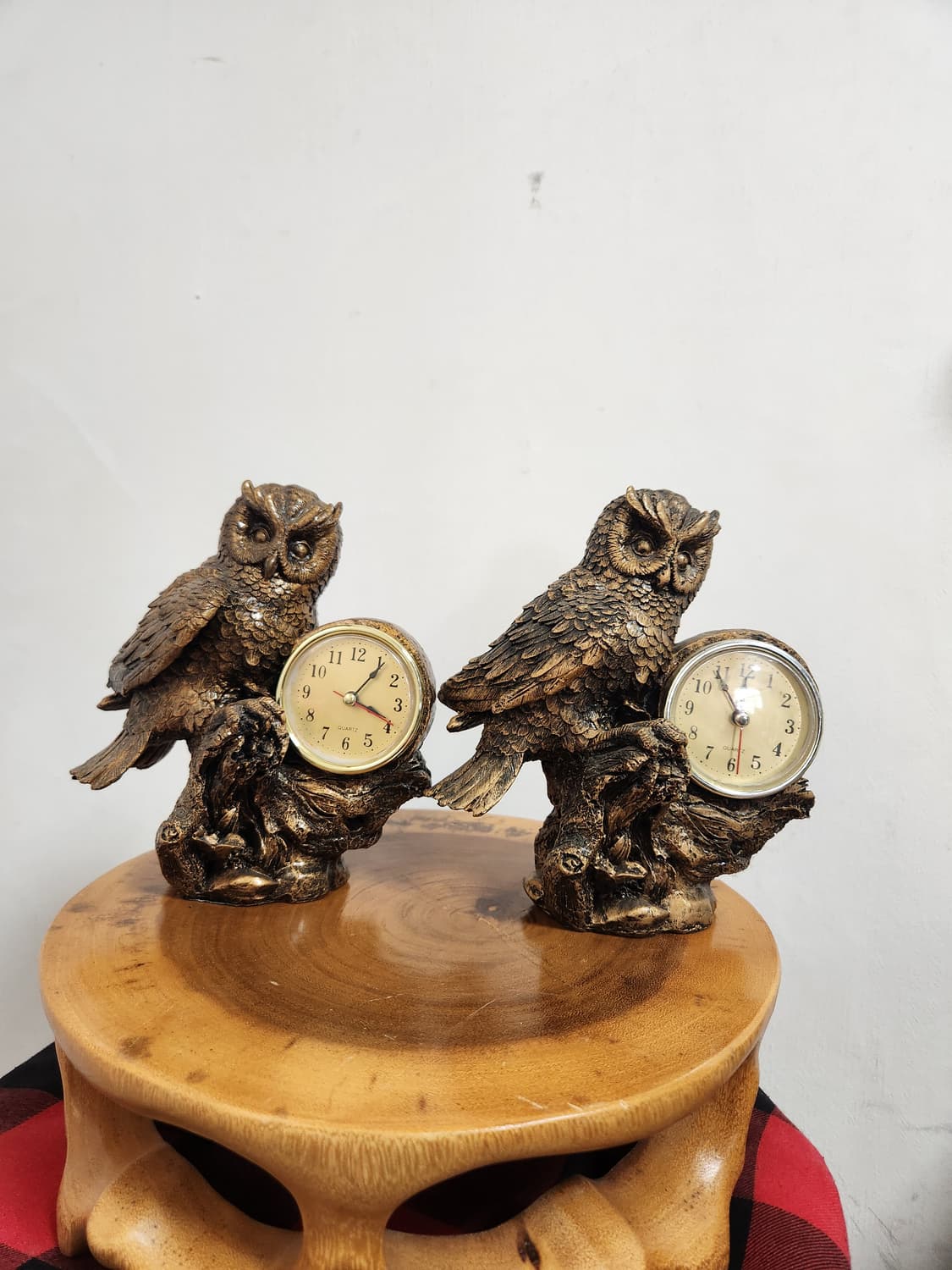 엔틱 부엉이 테라코타 탁상시계 2개 상품이미지1