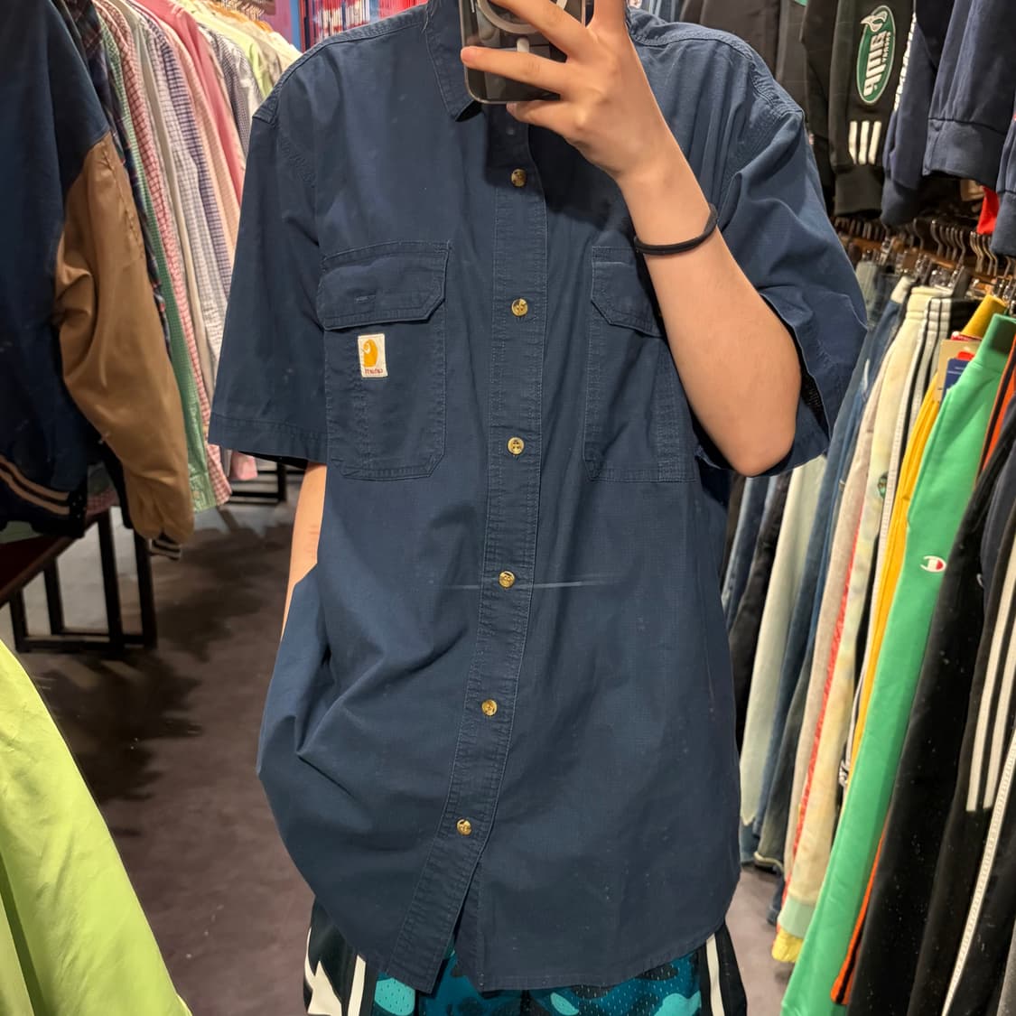 [IM] Carhartt 칼하트 반팔 셔츠 네이비 상품이미지1
