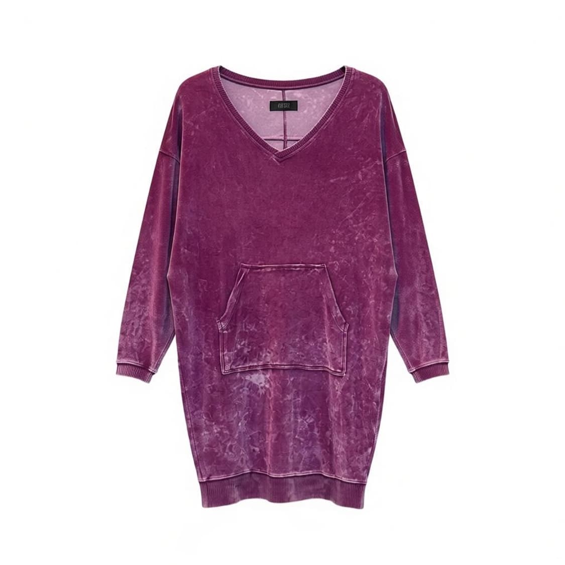 DIESEL 디젤 벨벳 미니 원피스 브이넥 캥거루 포켓 디테일 핑크 상품이미지1