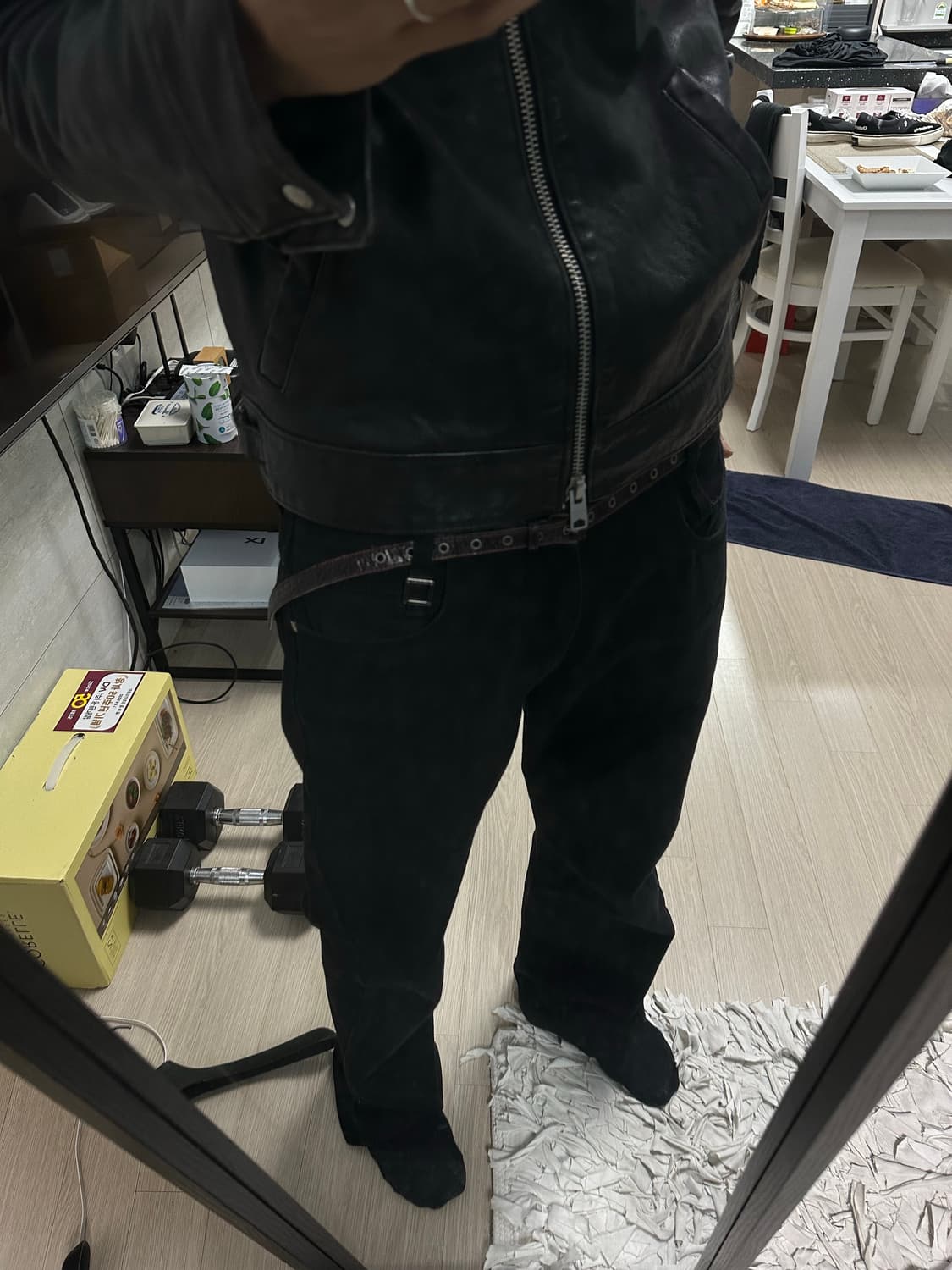 드리스반노튼 슬림 크로커다일 벨트 다크브라운 120cm 상품이미지5