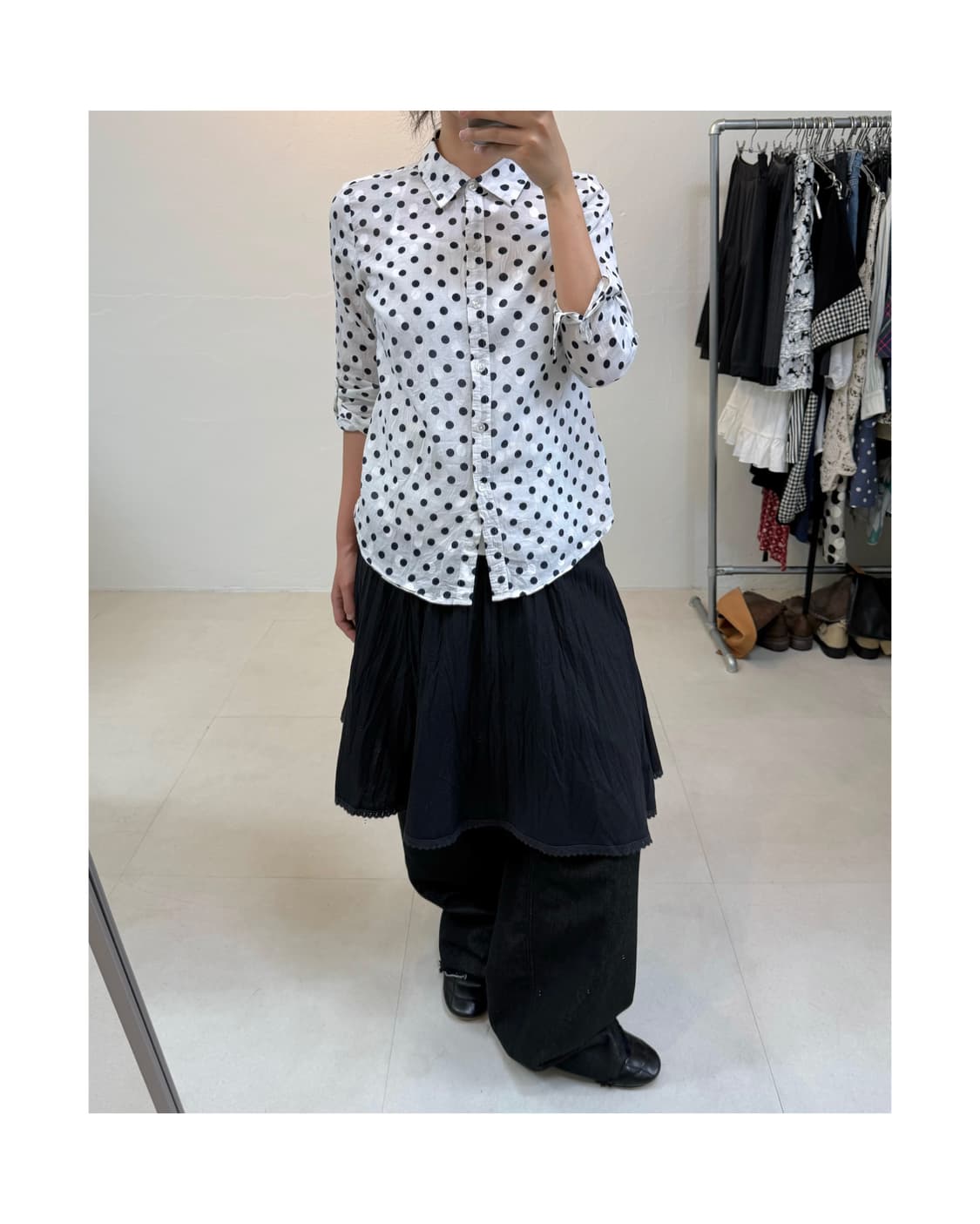 빈티지 도트 블라우스 상품이미지1