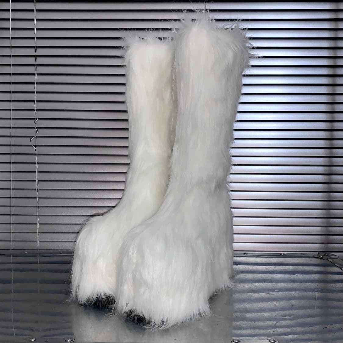 Ellie 플랫폼 화이트 털 스노우 부츠 상품이미지3