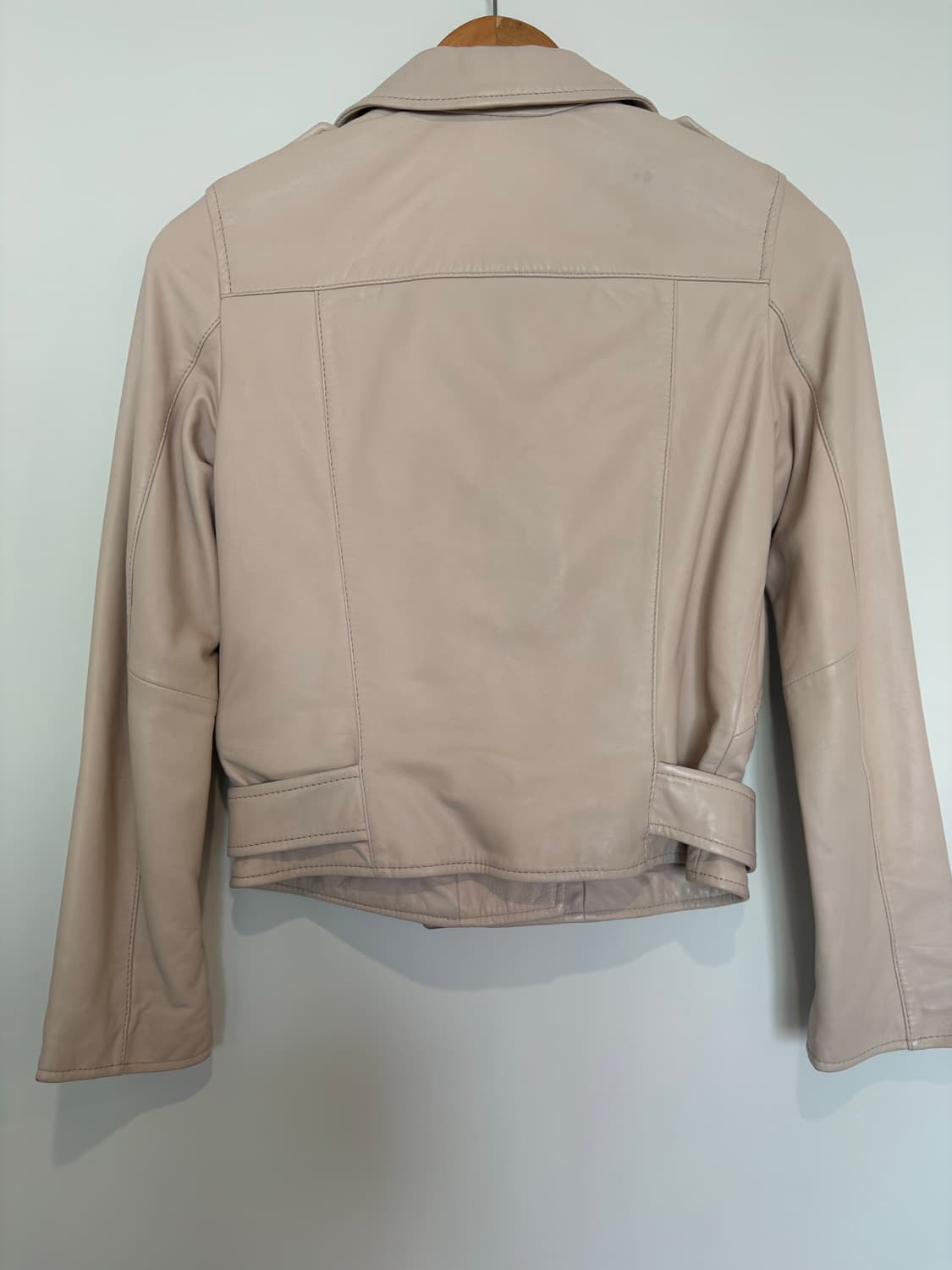 베이비핑크) 정품 올세인츠 여성 가죽 라이더 자켓 UK8  US4 EU3 상품이미지2