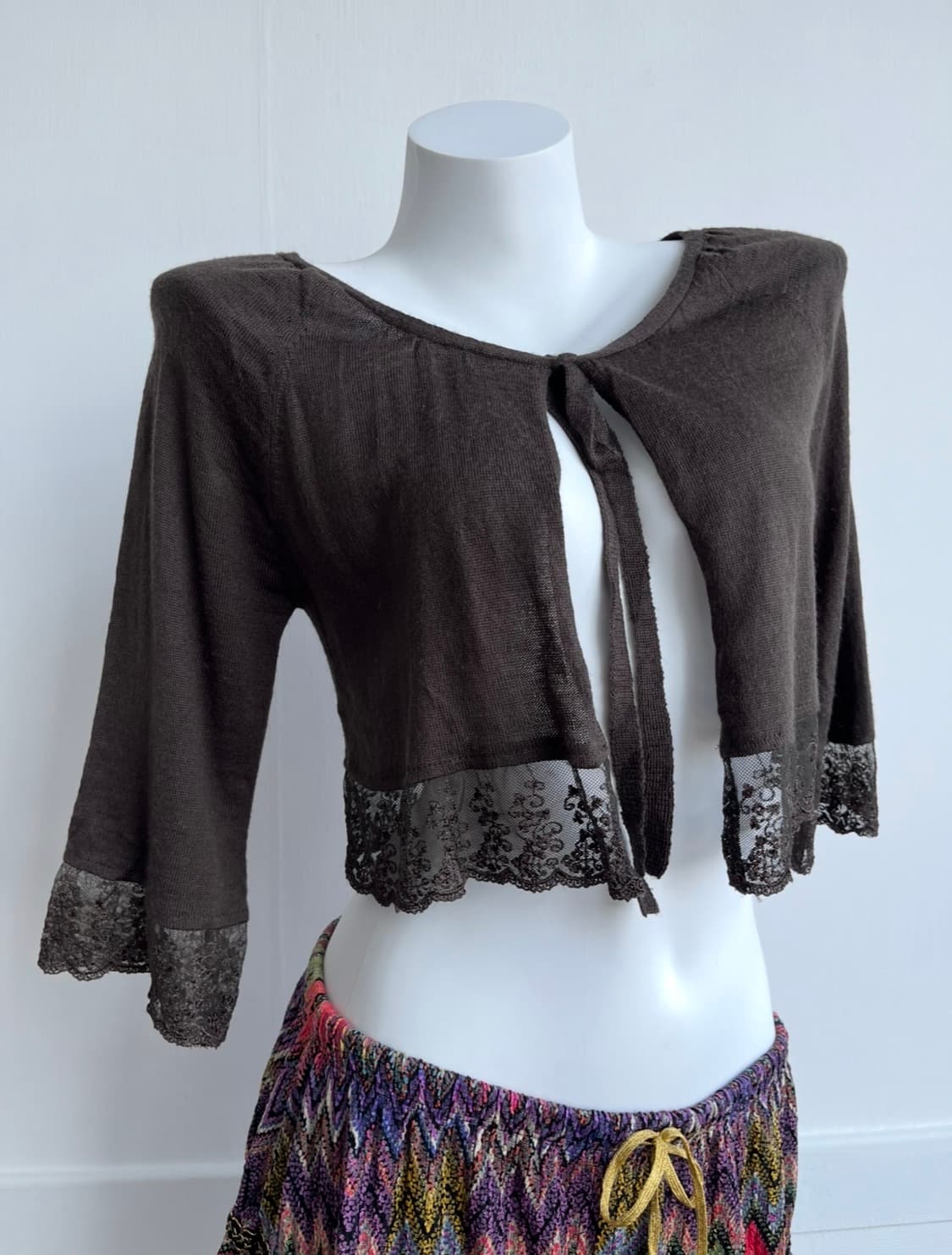 EASTBOY 브라운 레이스 볼레로 가디건  상품이미지1