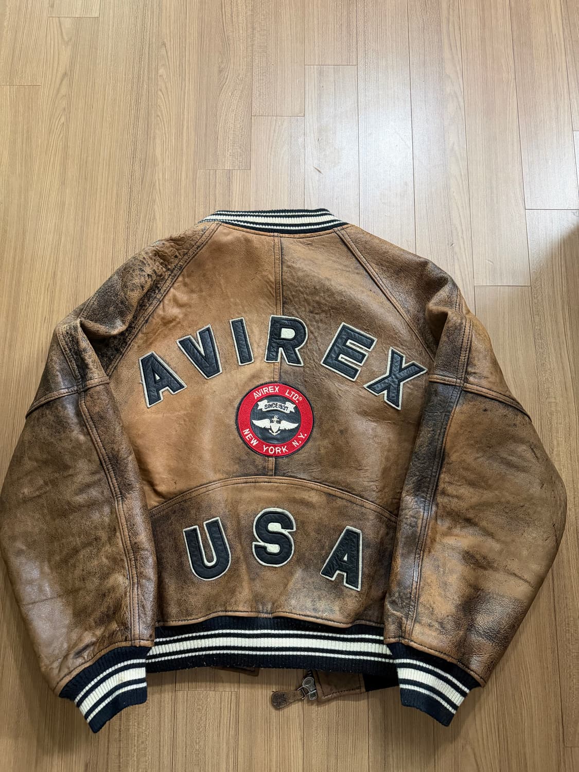 아비렉스 가죽자켓 브라운 s사이즈 상품이미지3