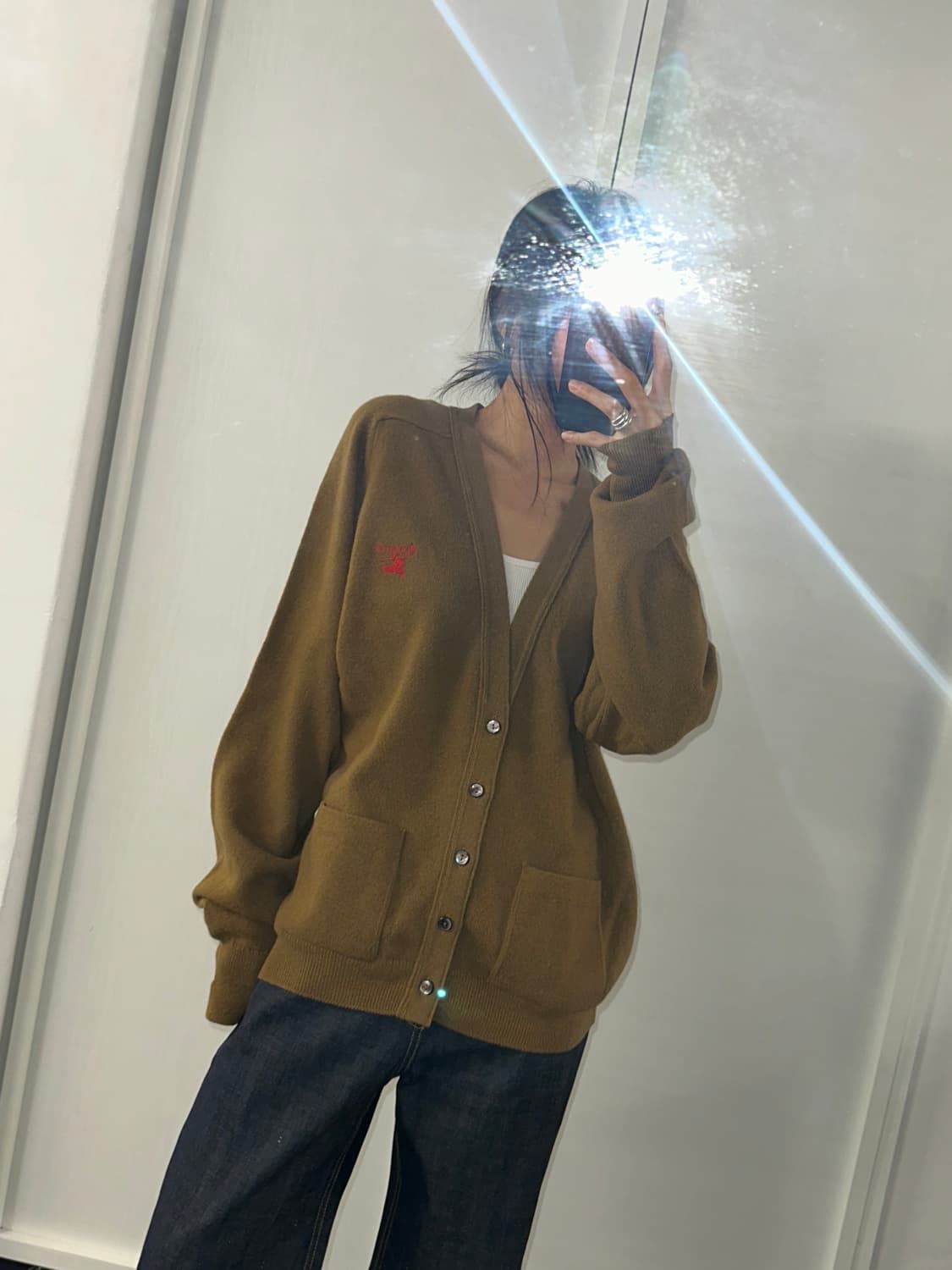 버버리 브라운 브이넥 가디건 105 상품이미지1