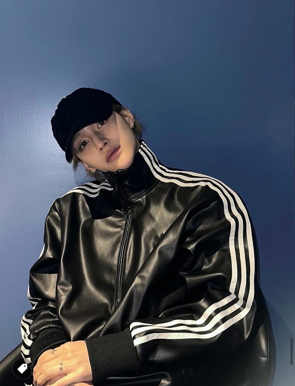 아디다스 포우 레더 아디컬러 3S 루즈 파이어버드 트랙수트 자켓 블랙 - 상품이미지1