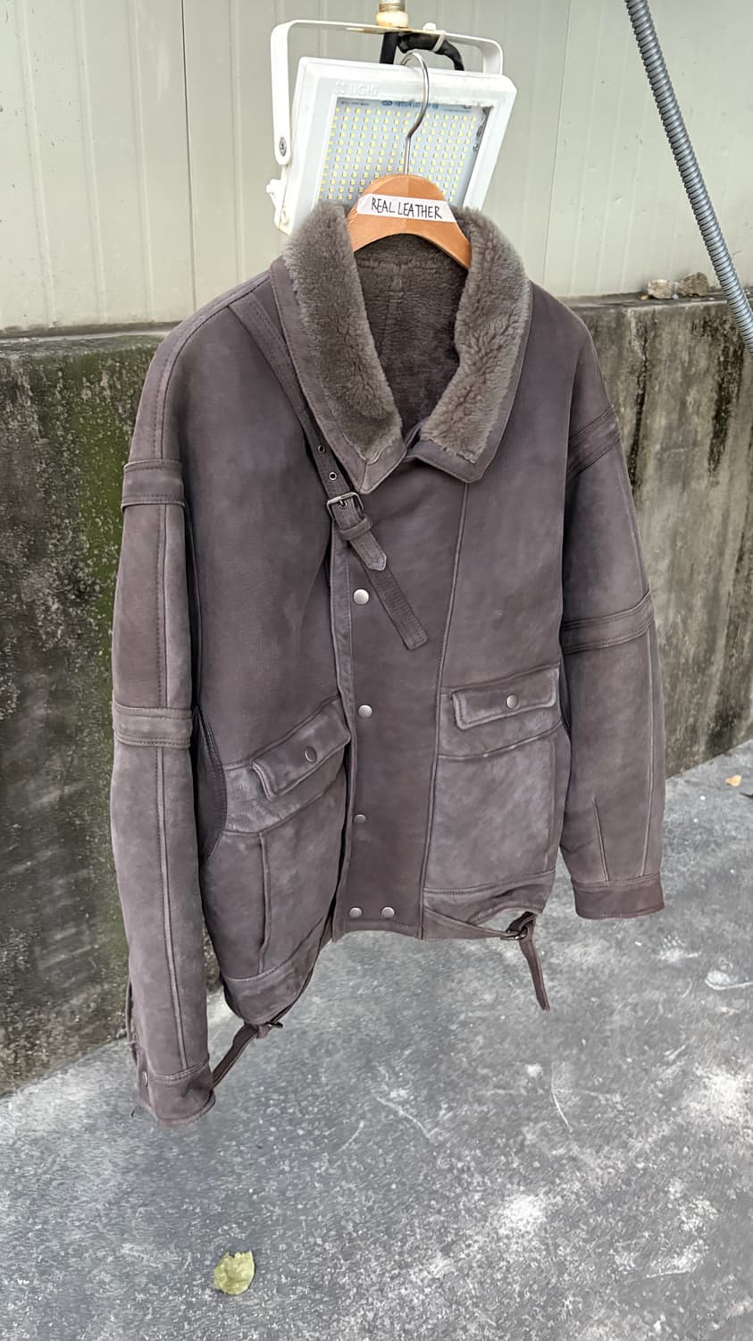 리얼 레더 무스탕 무톤 시어링 자켓 상품이미지1