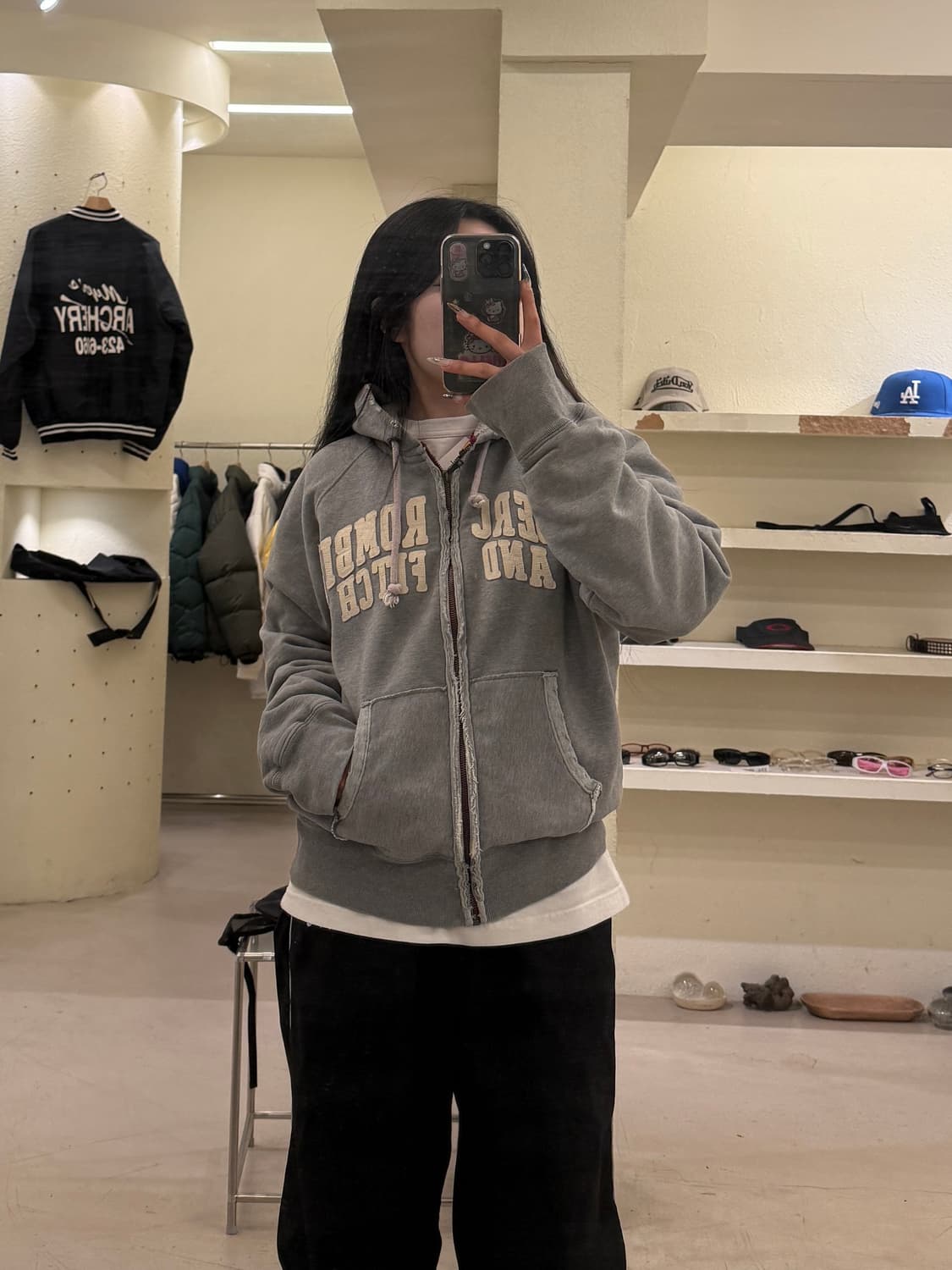 아베크롬비 써멀 빅로고 데미지 후드집업 U763 상품이미지1