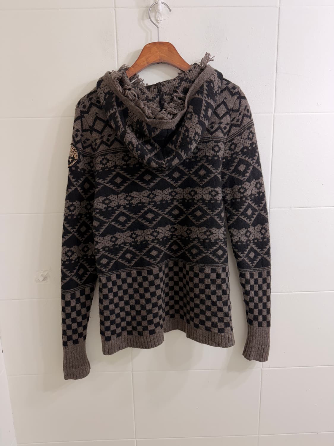 디젤 그런지 보헤미안 작사 니트 후드집업 상품이미지6