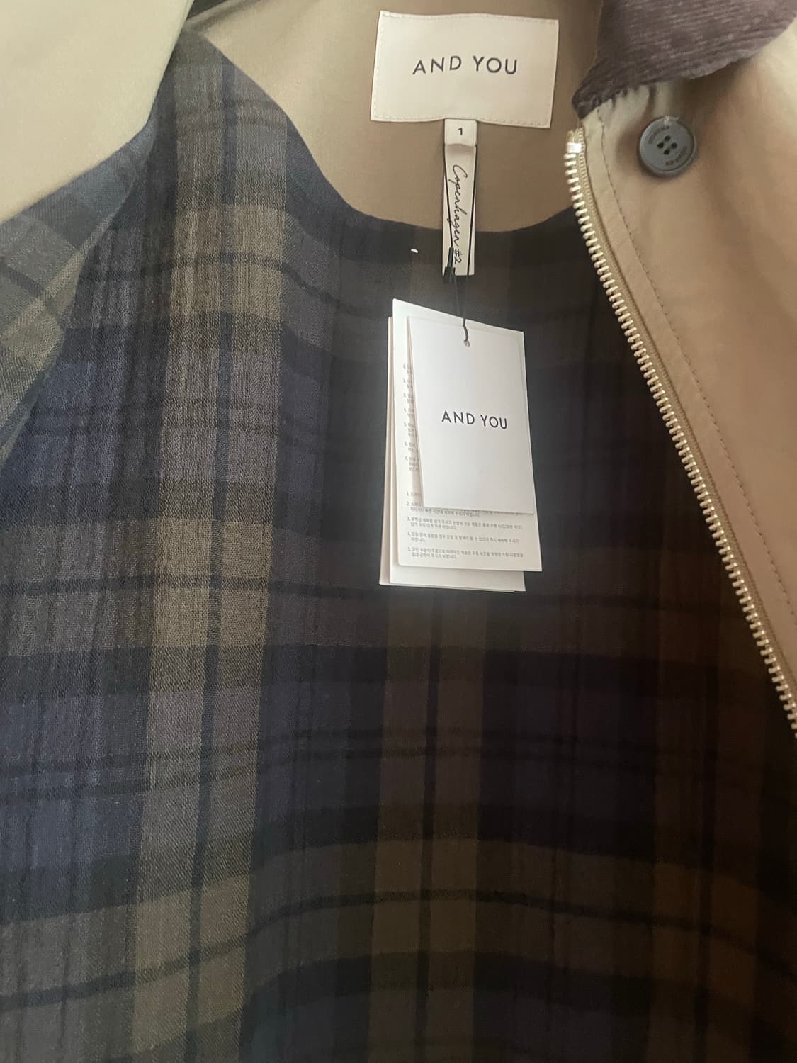 앤유 파르켄 라운드 카라 사파리 점퍼(새상품) 상품이미지5