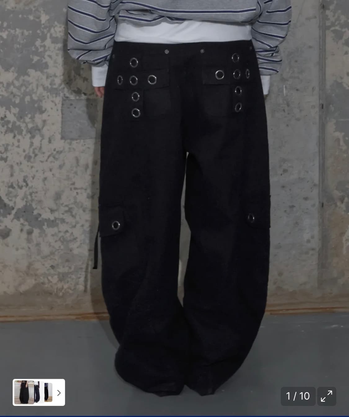 크로스 포켓 카고 팬츠 (BLACK) 상품이미지1