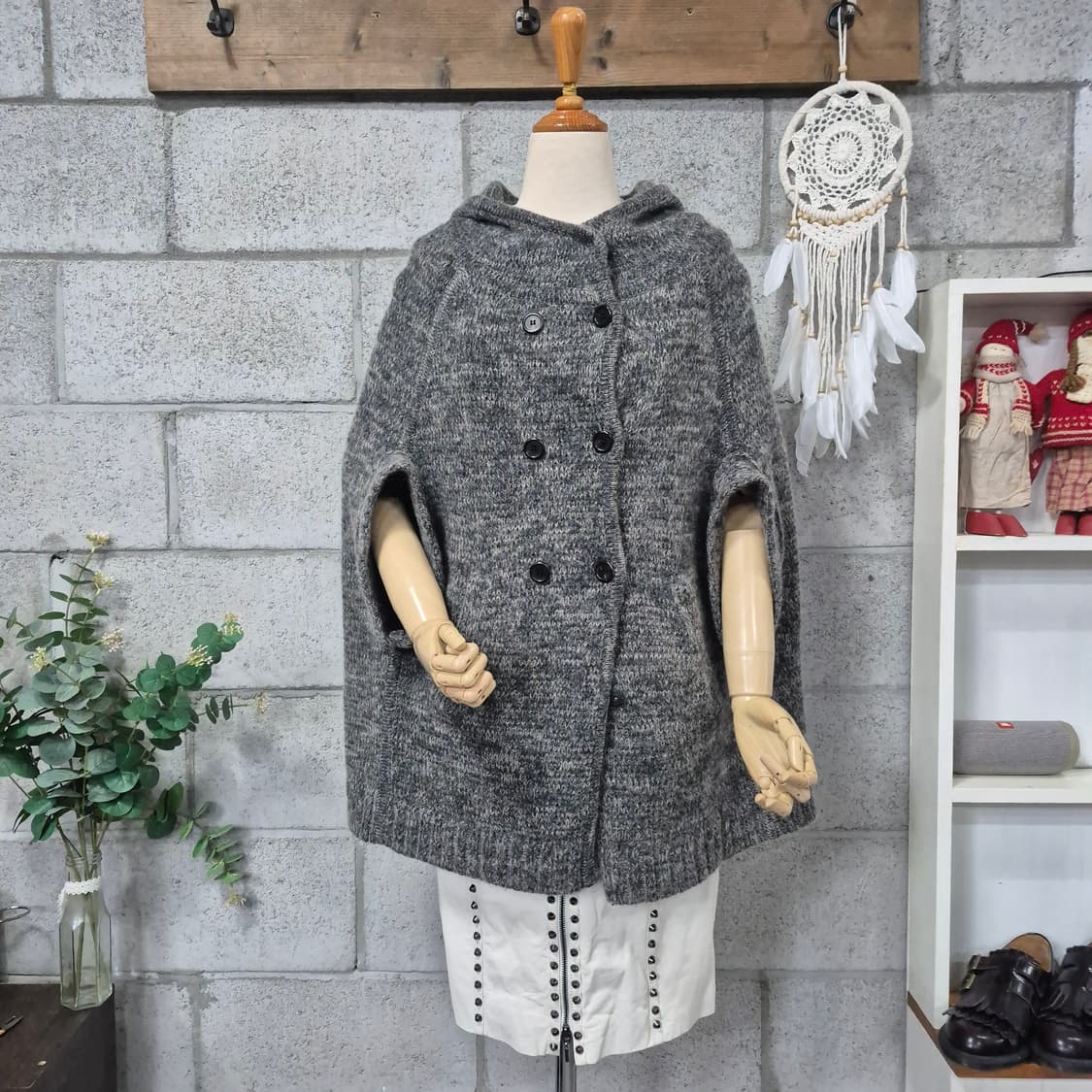 마쥬 니트 케이프 코트 상품이미지2