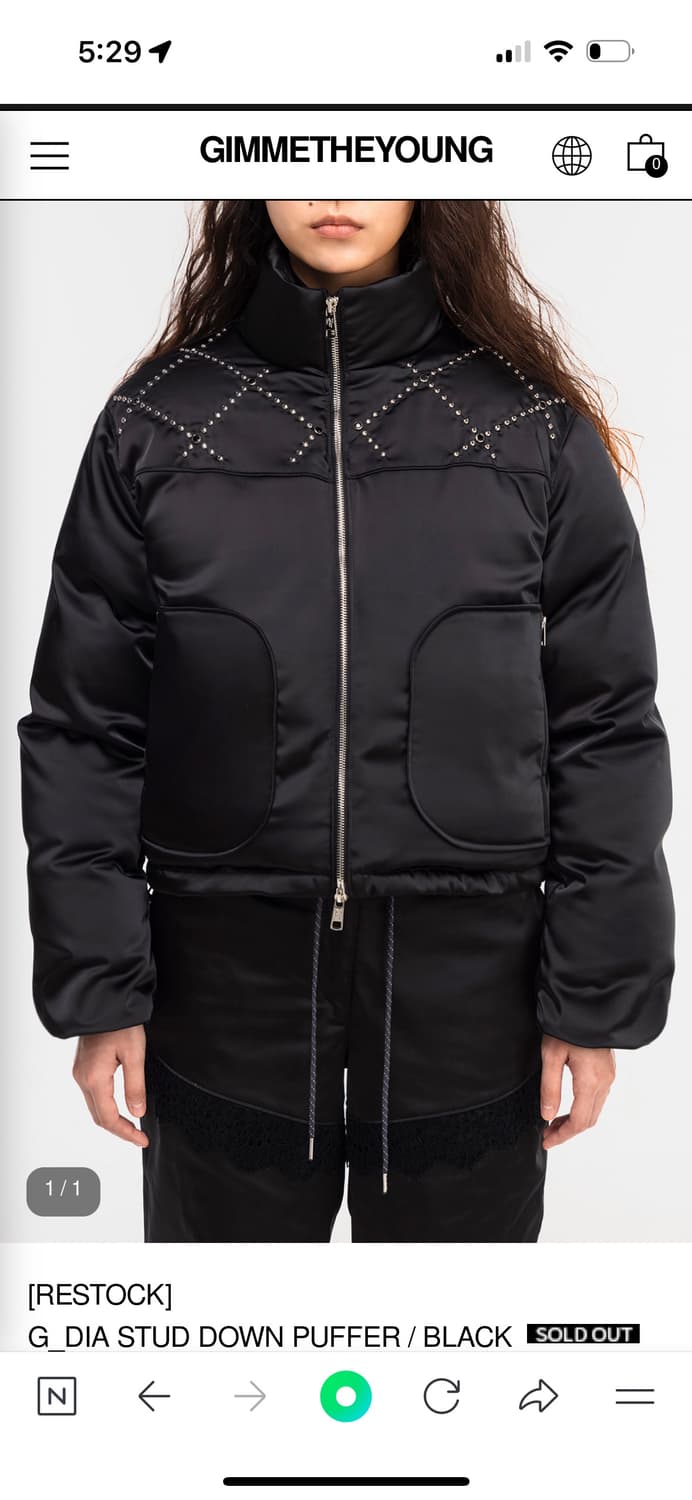 김미더영 스터드 패딩 블랙 상품이미지4