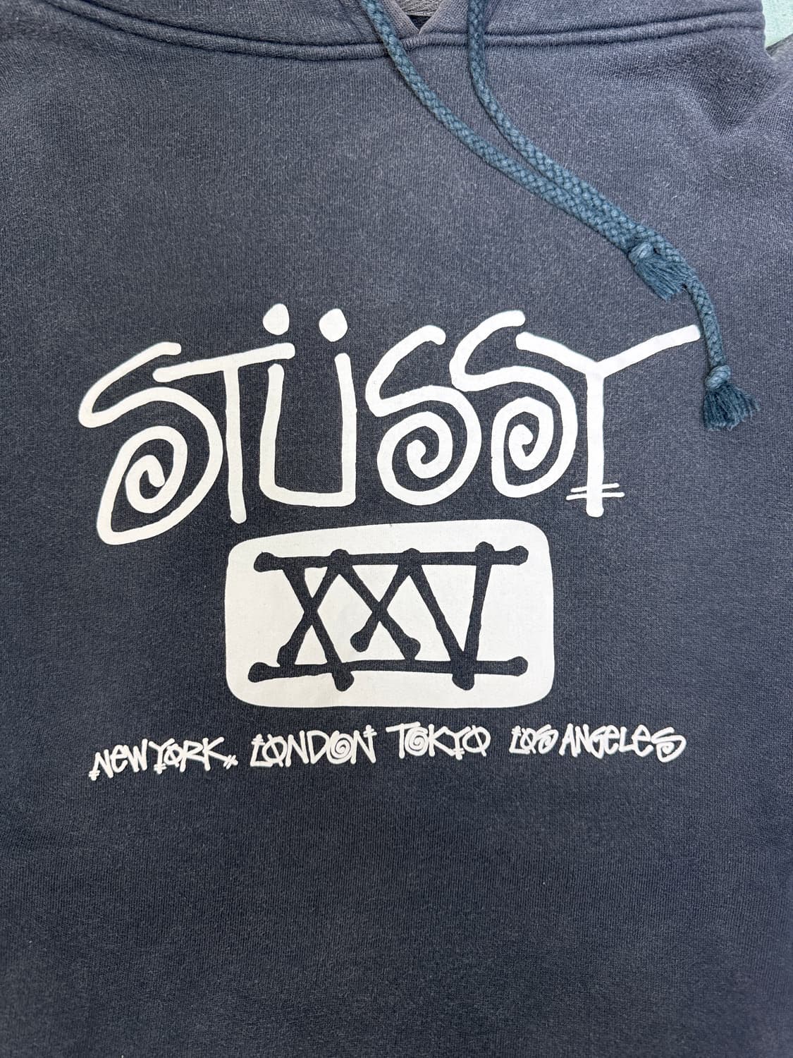 빈티지 00s 스투시 25주년 기념 후드티 S 상품이미지3
