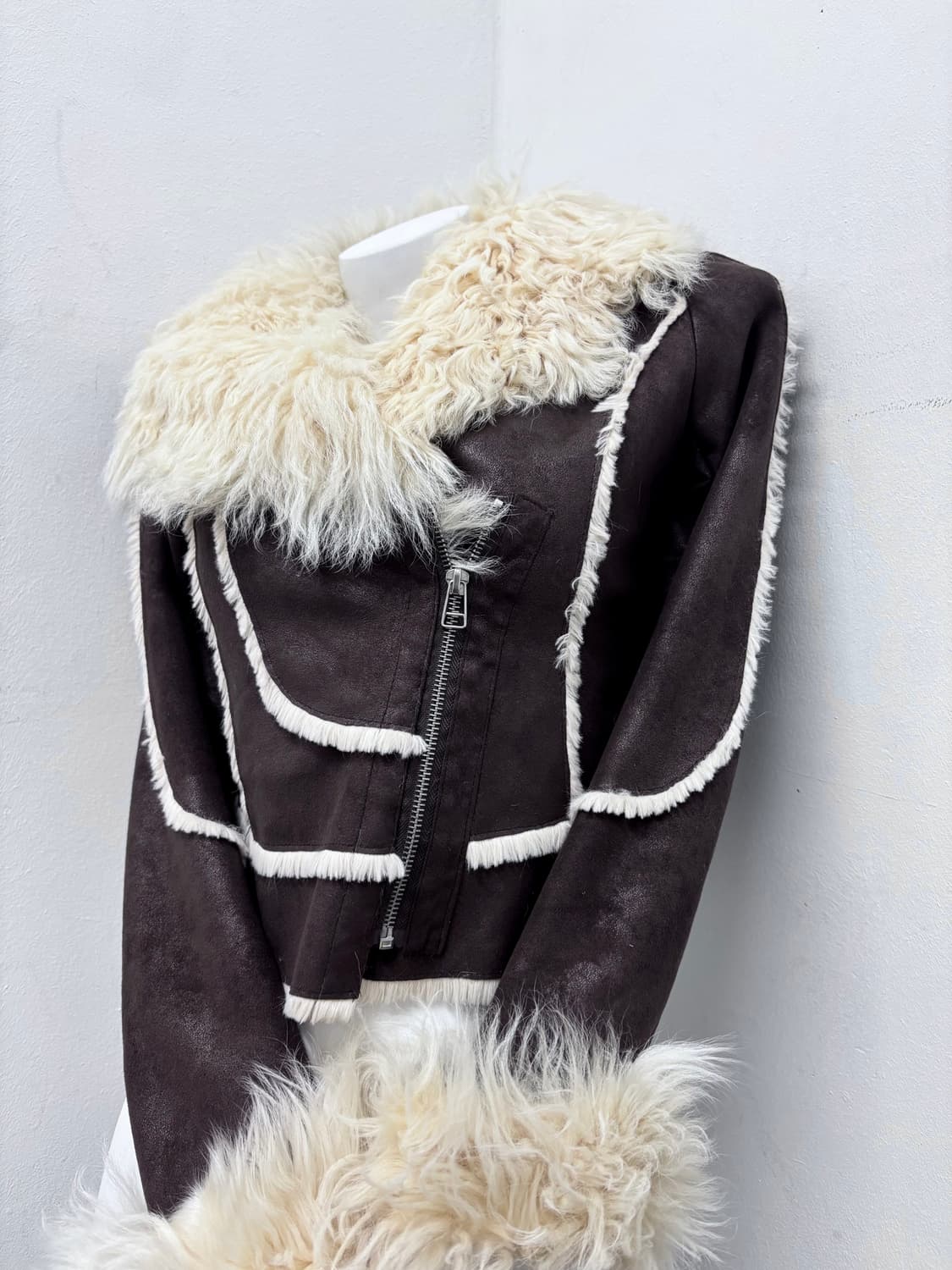 00’s Design Side Zipper White Sheep Fur  상품이미지10