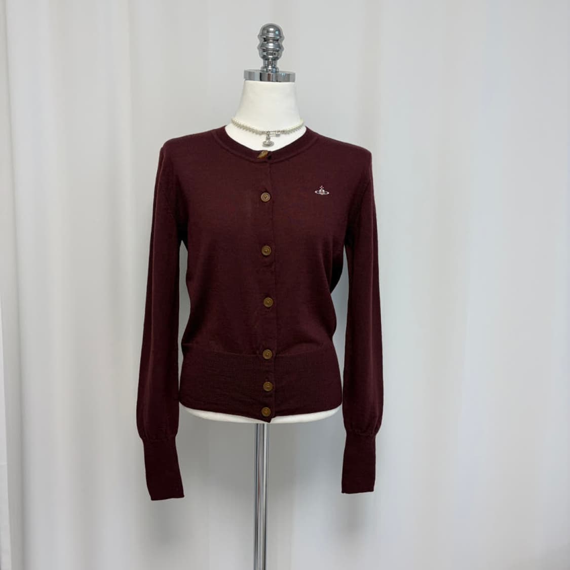 비비안웨스트우드 레드라벨 울 가디건 버건디 상품이미지5