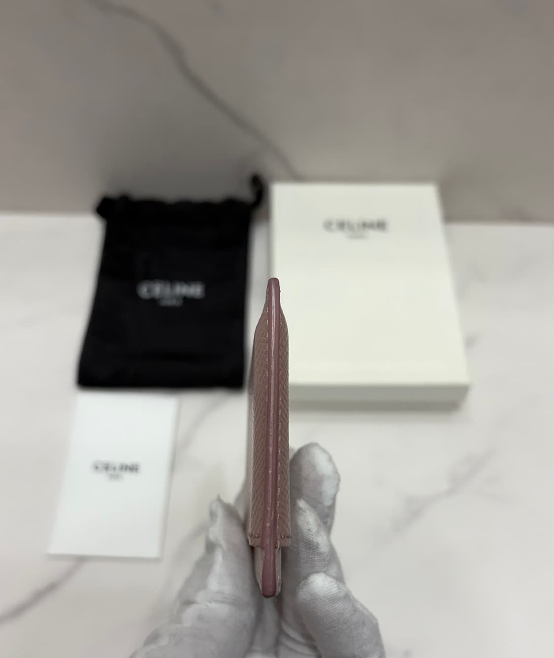 [정품] 셀린느 그레인드 핑크 카드지갑 상품이미지6