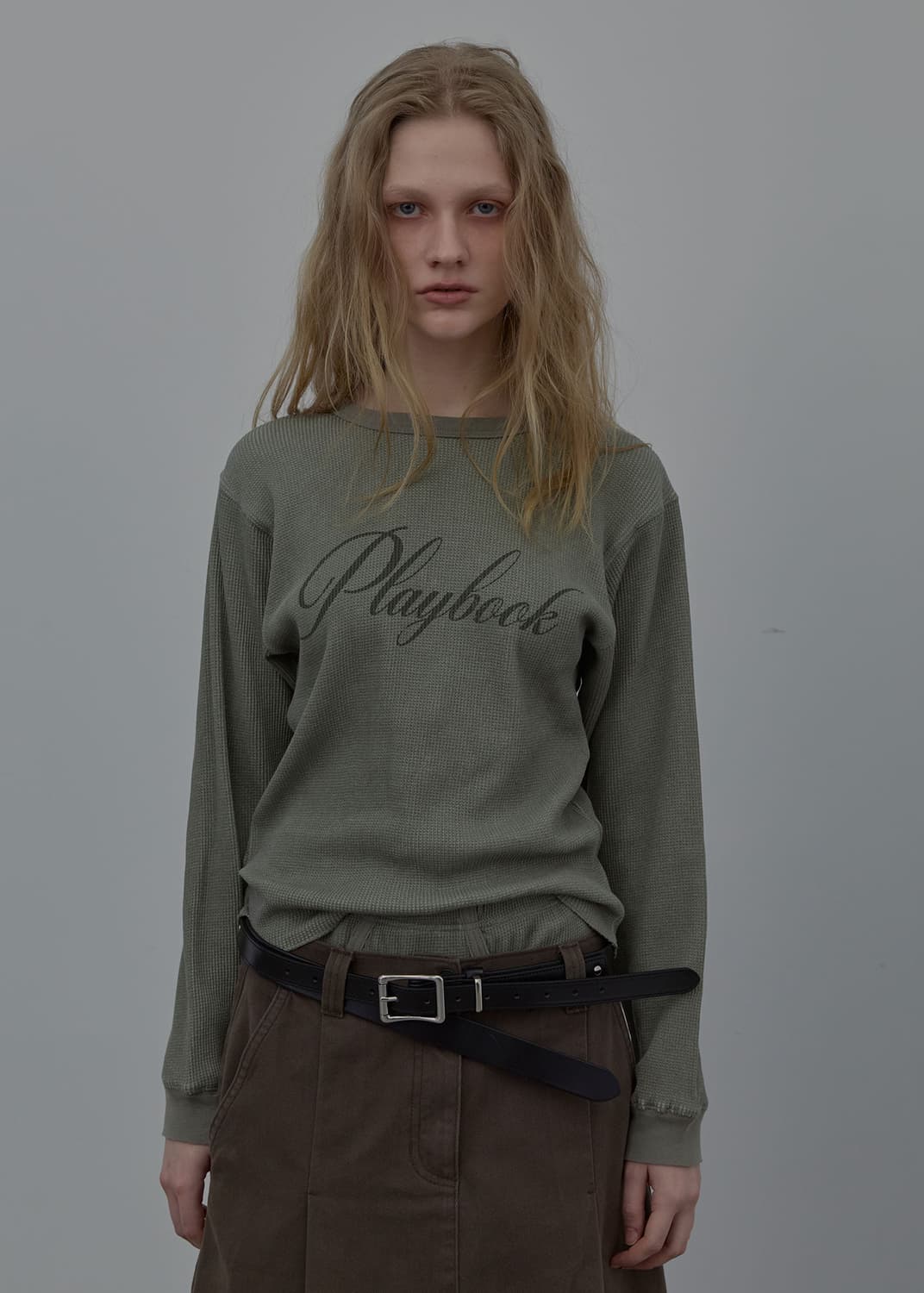 LCDC PLAYBOOK WAFFLE T-SHIRT (KHAKI) 상품이미지1