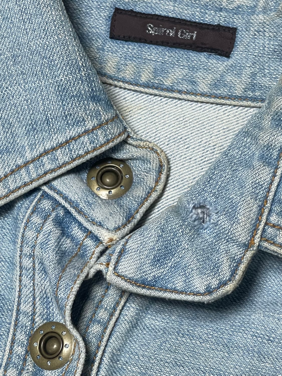 빈티지 페인팅 디테일 딱붙 청자켓 상품이미지3