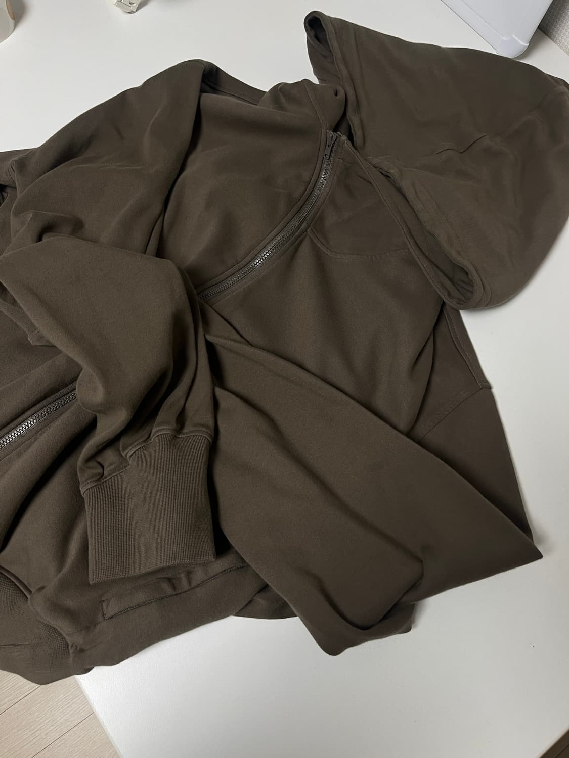 EE 커브드 후드집업 모카 XL 상품이미지5