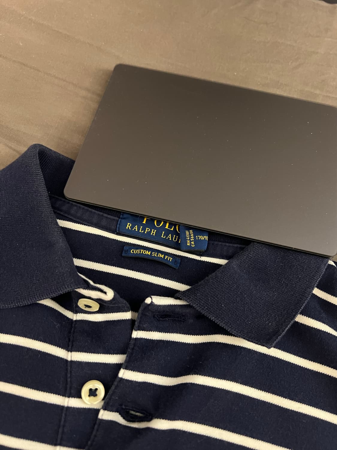 폴로 랄프로렌 네이비 줄무니 카라티 s 상품이미지4