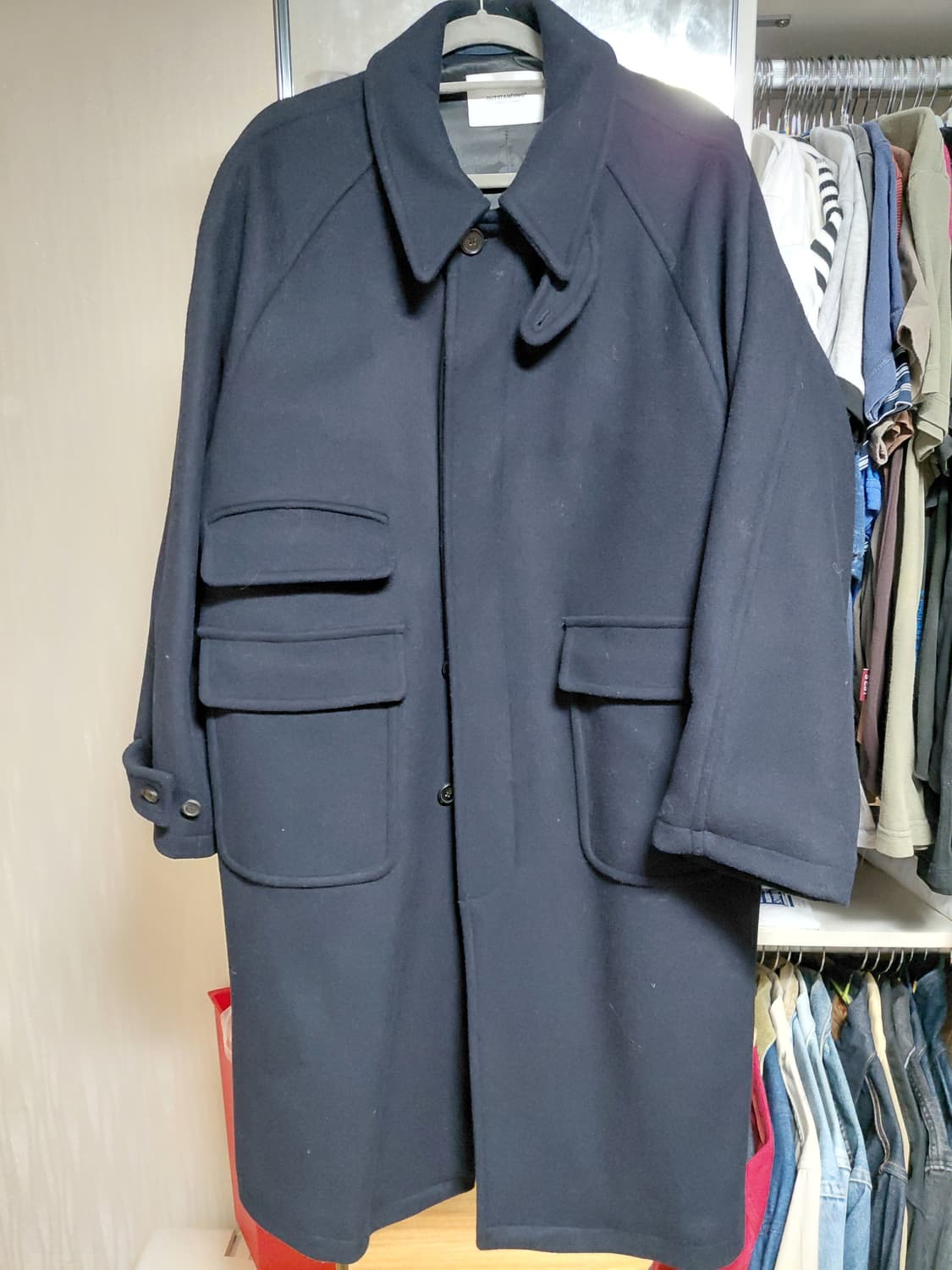 아웃스탠딩 발마칸 코트 네이비 M 상품이미지1