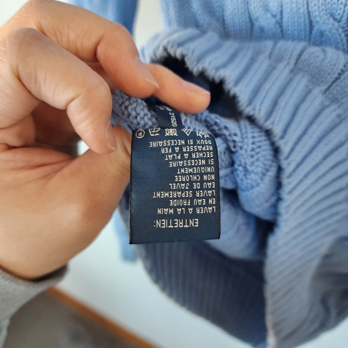 폴로 랄프로렌 케이블 니트 하늘색 상품이미지5