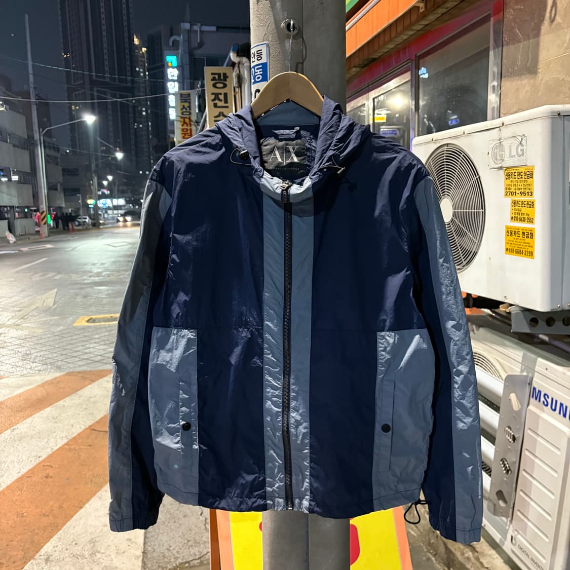 알마니 익스체인지 칼라 블록 나일론 바람막이 자켓 상품이미지1