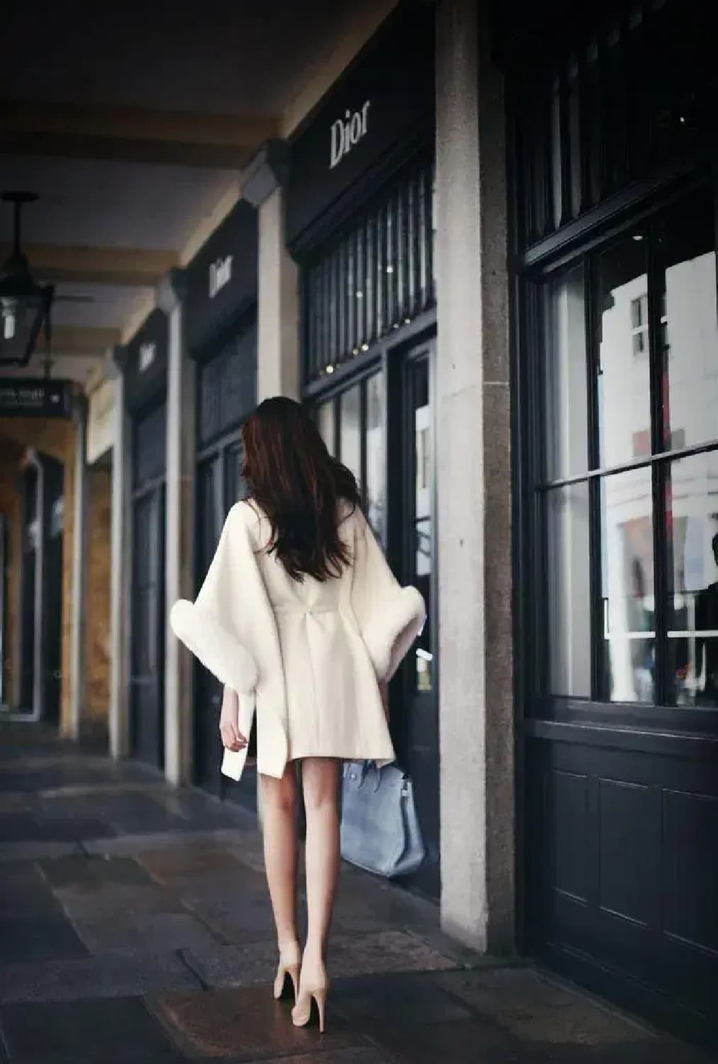 밀크코코아빈티지망토케이프판초코트박시핏달천롱코트밀코페이크퍼코트 상품이미지5