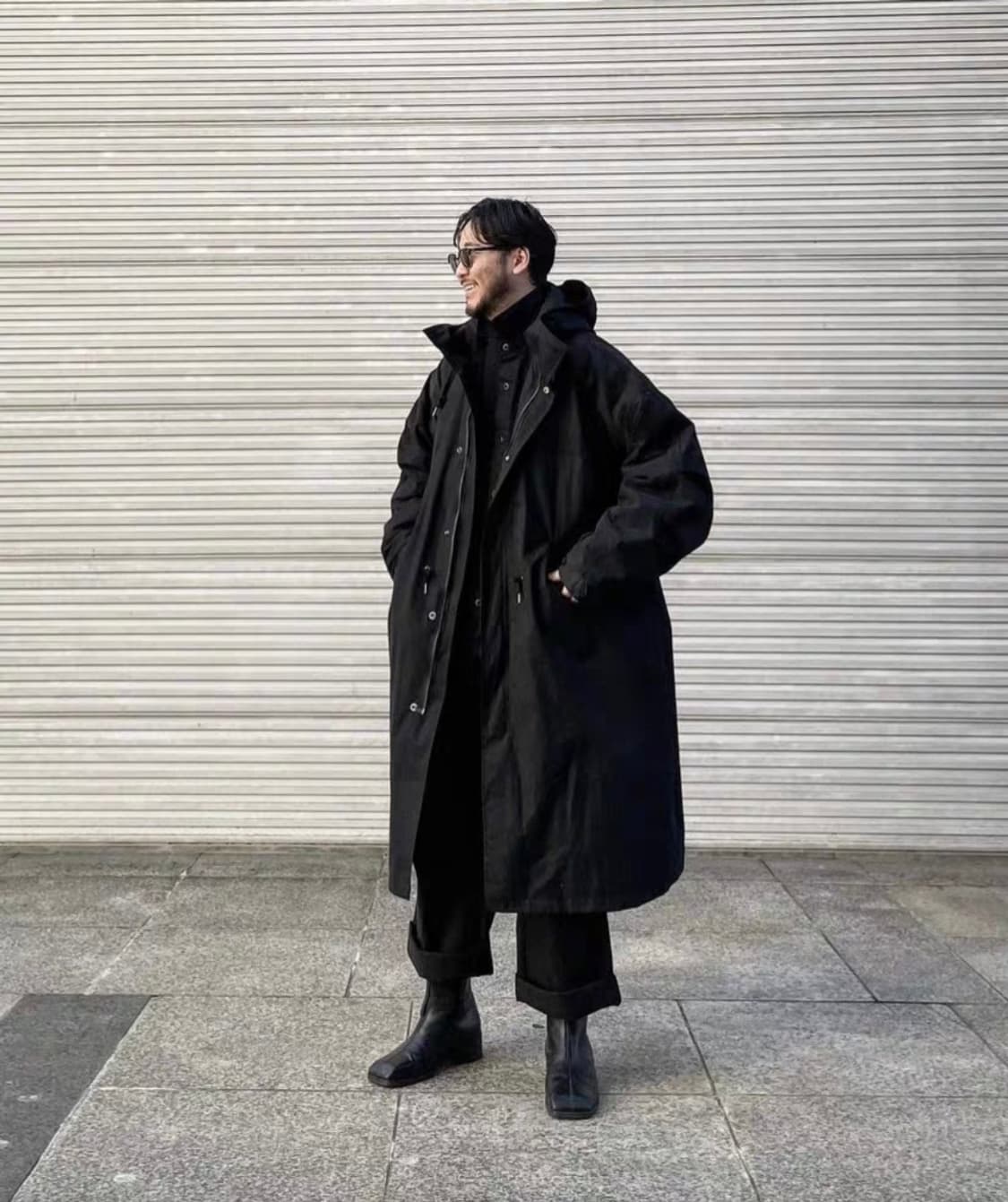 M-51 후디드 롱 코트 블랙 상품이미지1