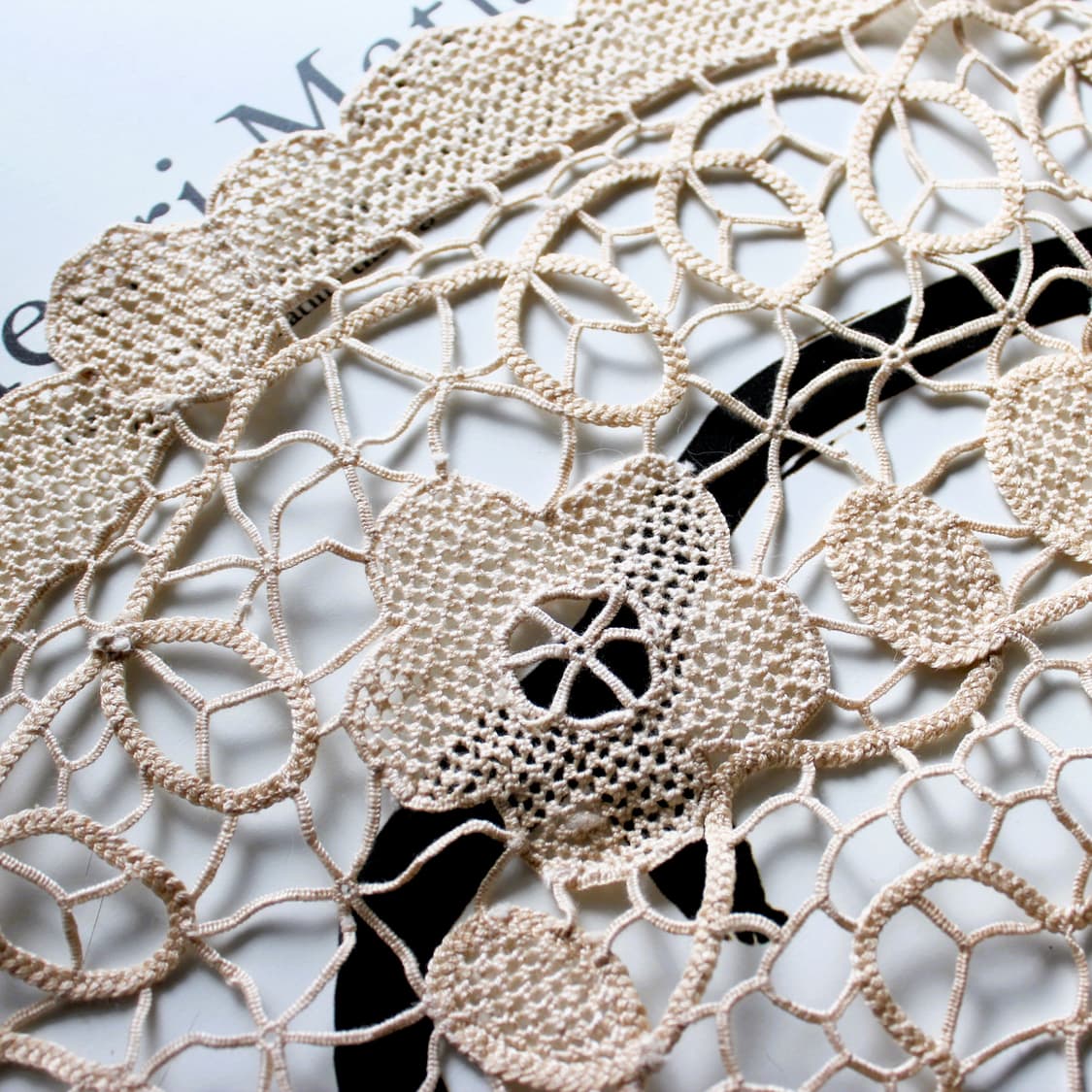 빈티지 손뜨개 원형 테이블보 상품이미지4