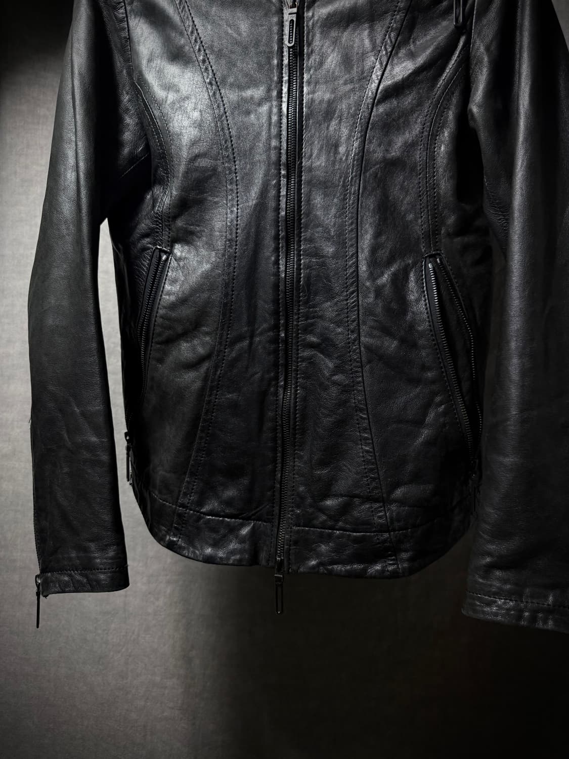 Galaabend riri Zip Leather Jacker 상품이미지3