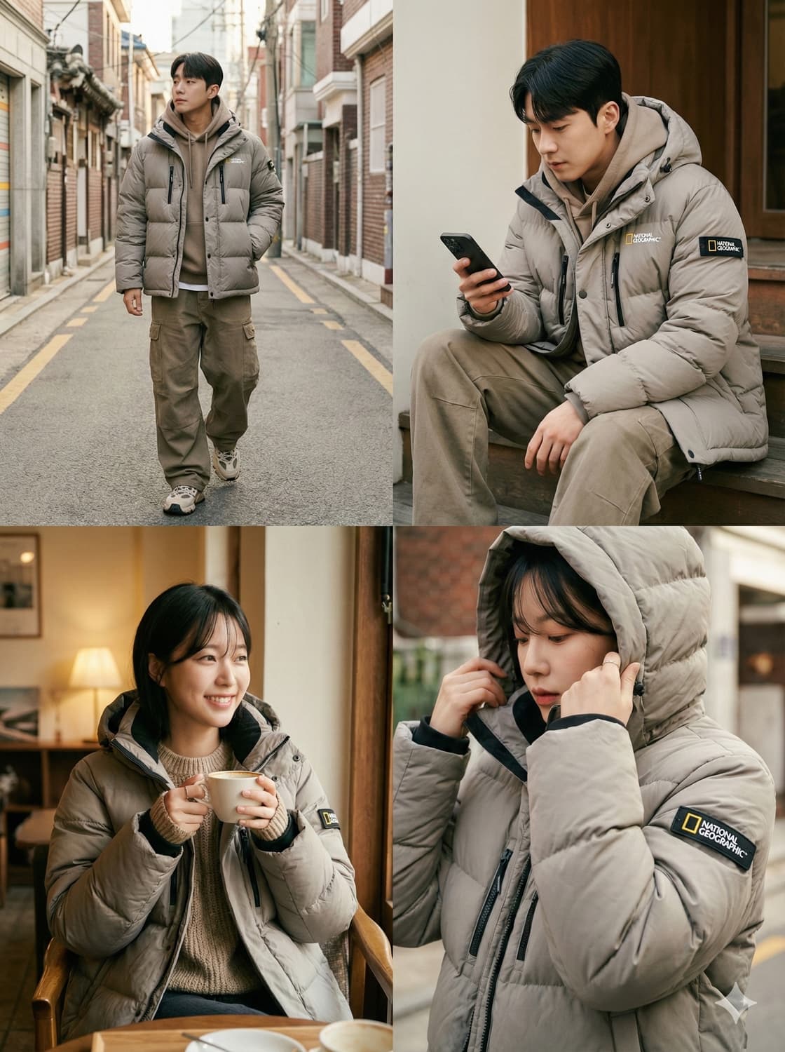 [내셔널지오그래픽] 색감 깡패 다크베이지 유틸리티 덕다운 패딩 100 상품이미지1