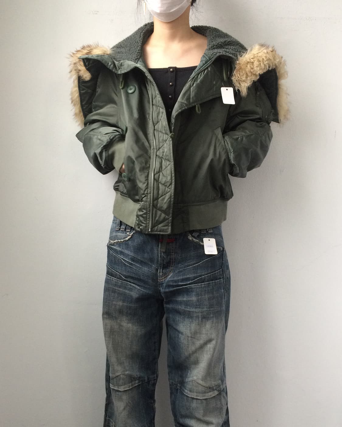 American eagle fake fur hood jacket 상품이미지1