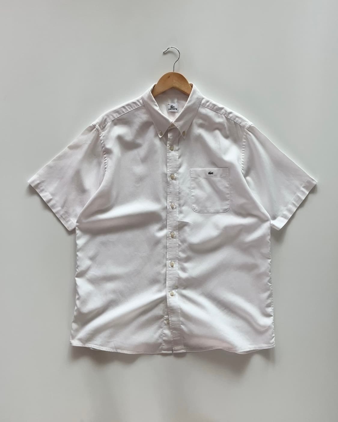 LACOSTE 화이트 버튼다운 반팔 셔츠110 상품이미지1