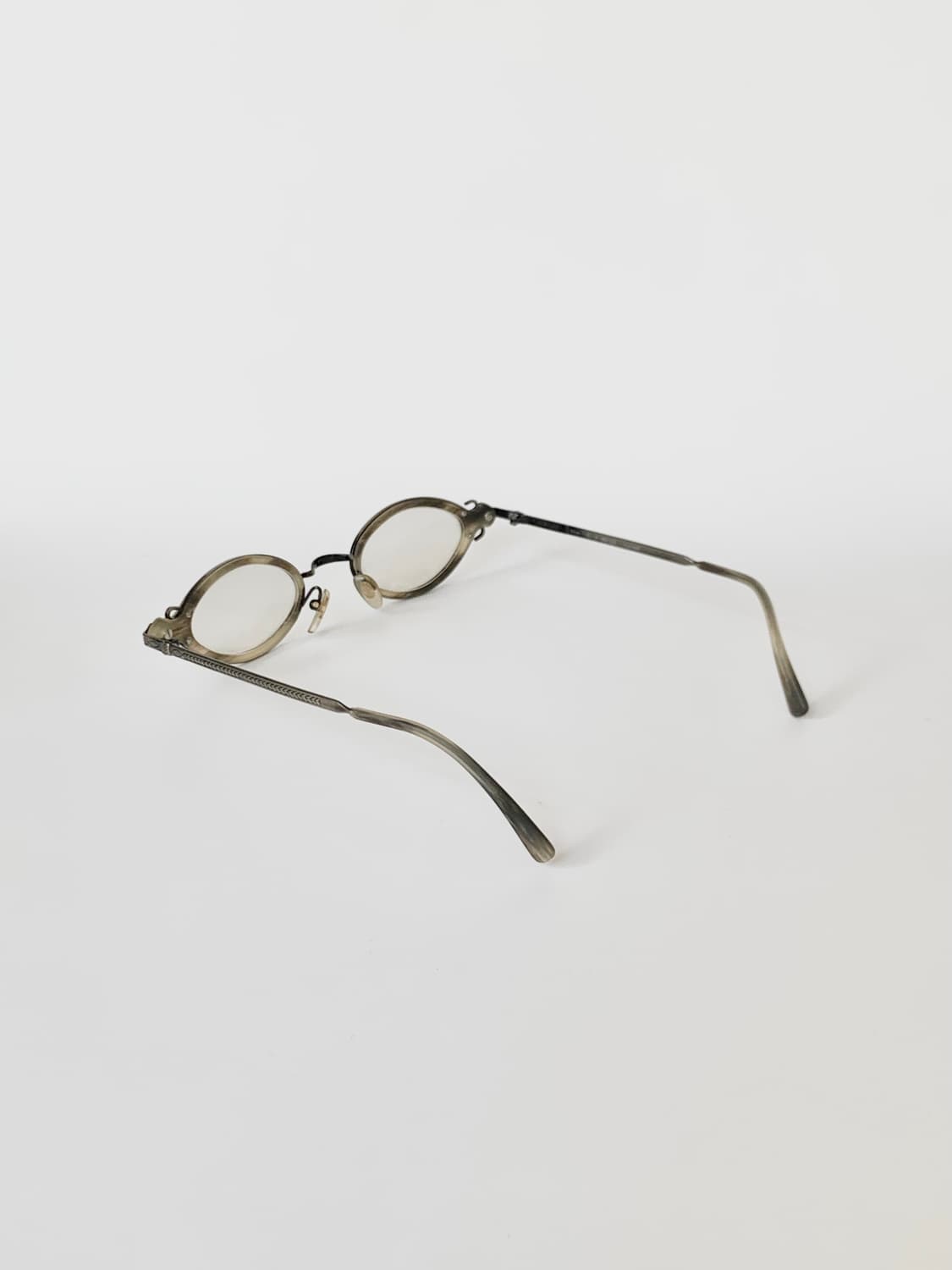 [픽키-584] 앤틱 실버 오벌 안경테 빈티지 메탈 장식 소형 프레임 상품이미지4
