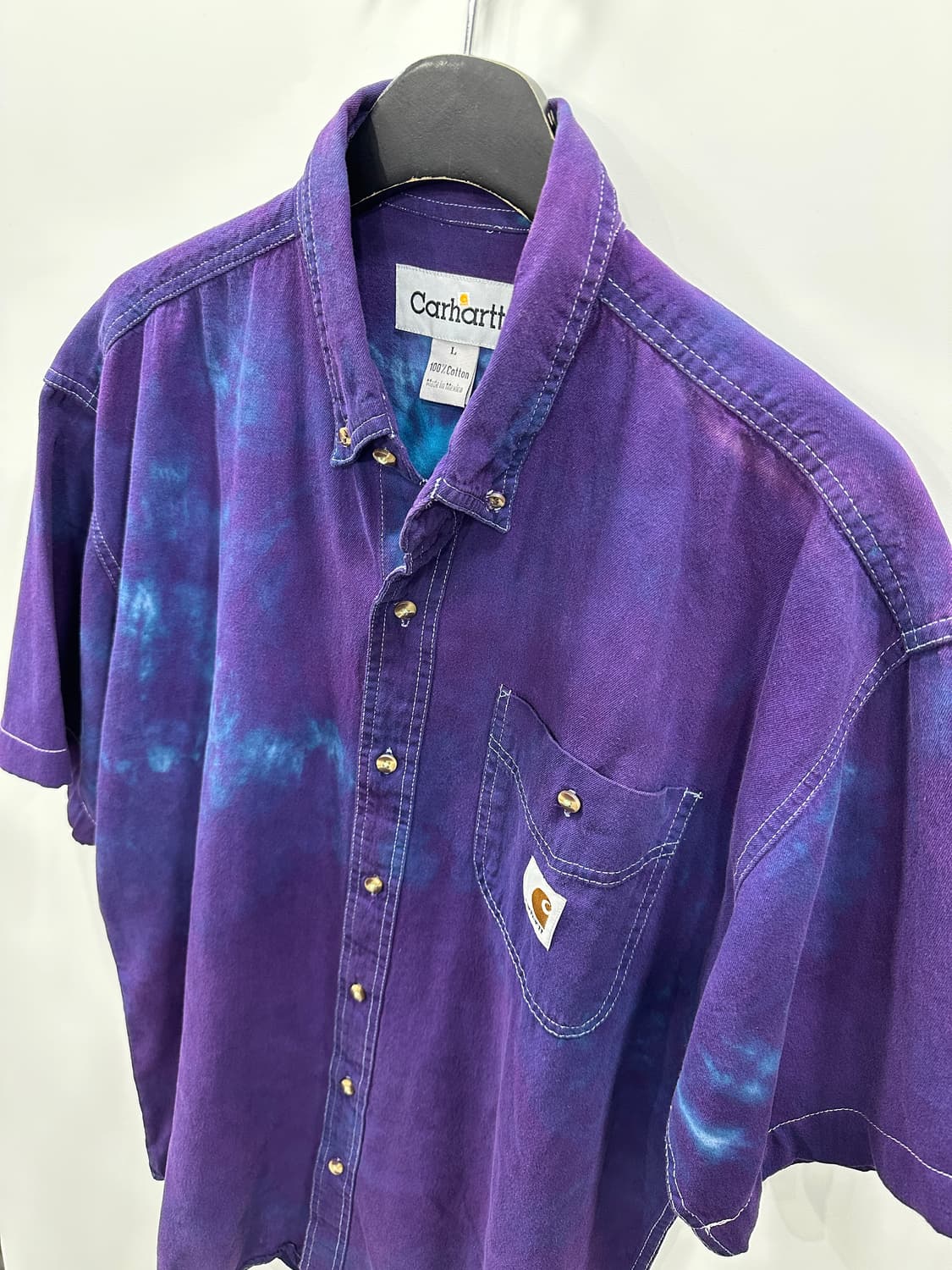칼하트 퍼플 타이다잉 반팔셔츠 L 상품이미지10