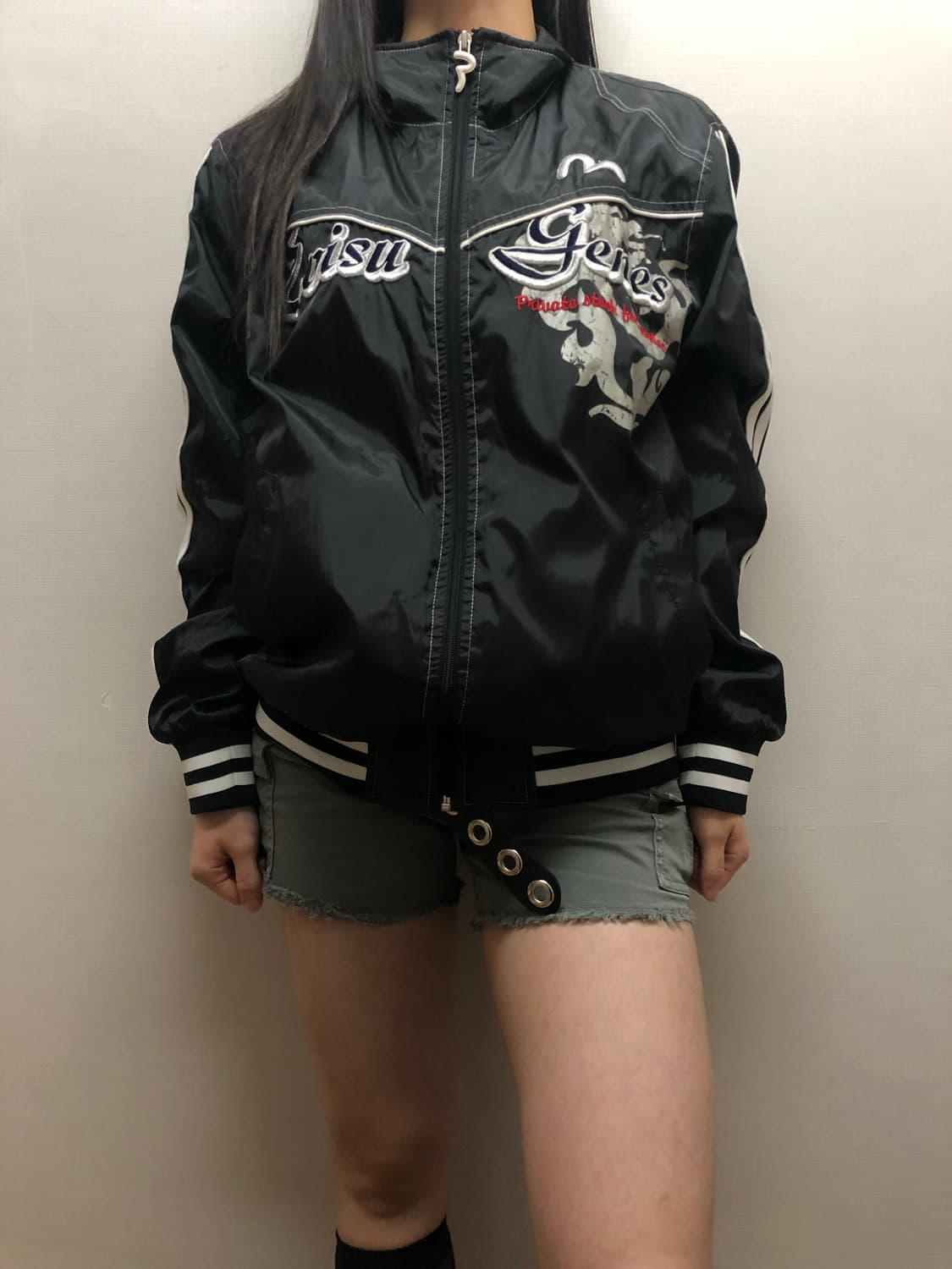 빈티지 에비수 블랙 펑크 자켓 상품이미지1
